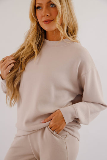 Gathering Miles Pullover-Mocha Cream