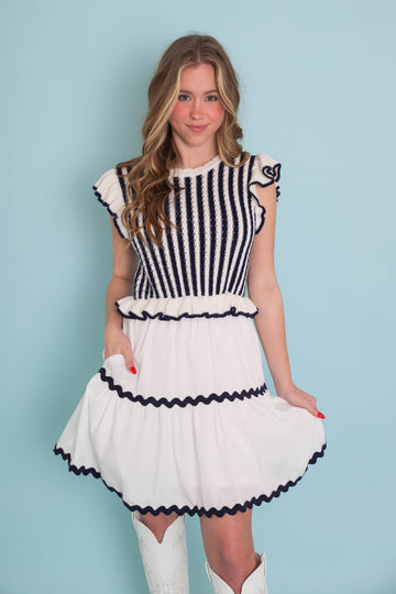 FINAL SALE: Dock the Yacht Dress-Navy