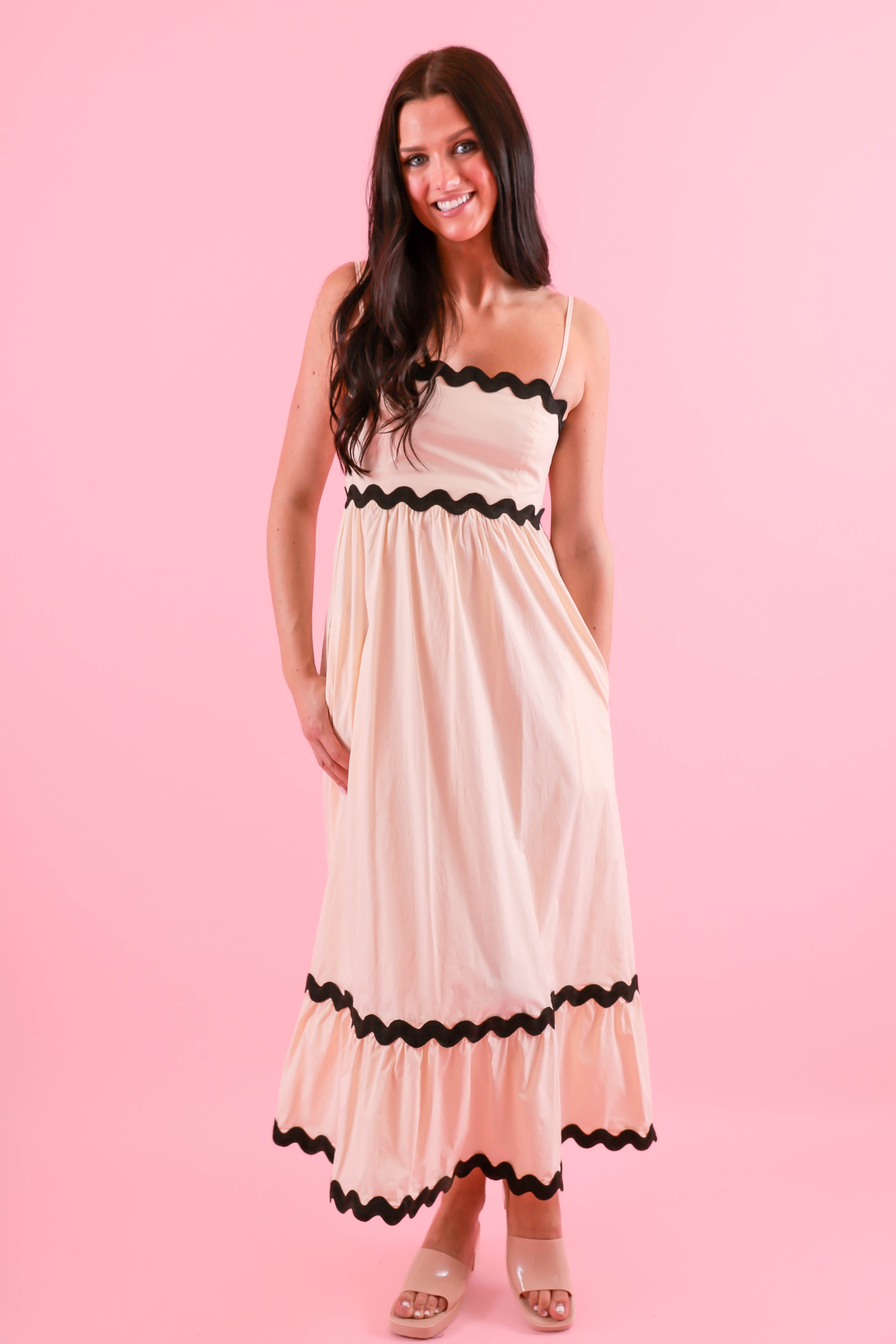 FINAL SALE: See the Better Side Midi Dress-Beige