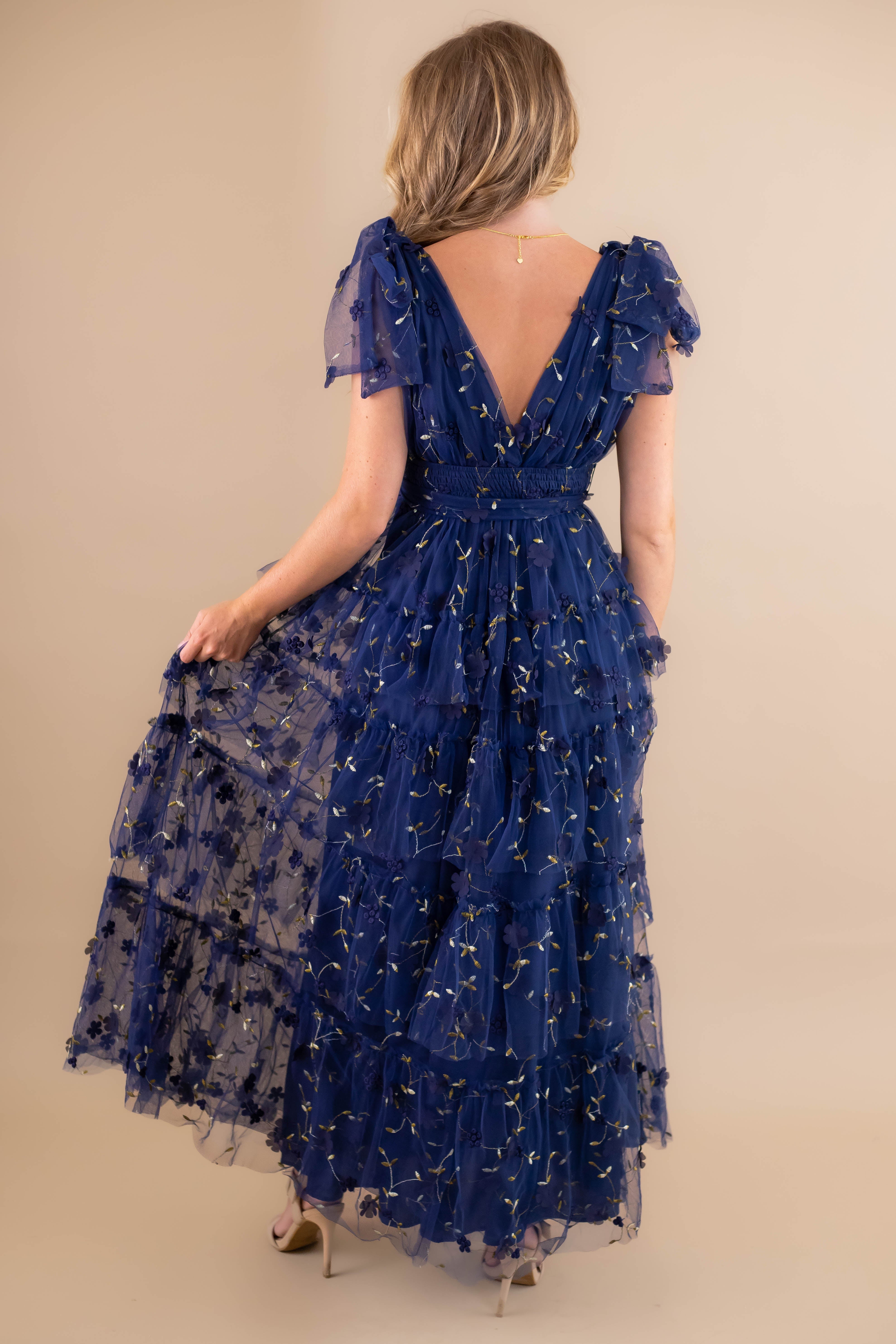 A Dramatic Entrance Maxi Dress-Navy