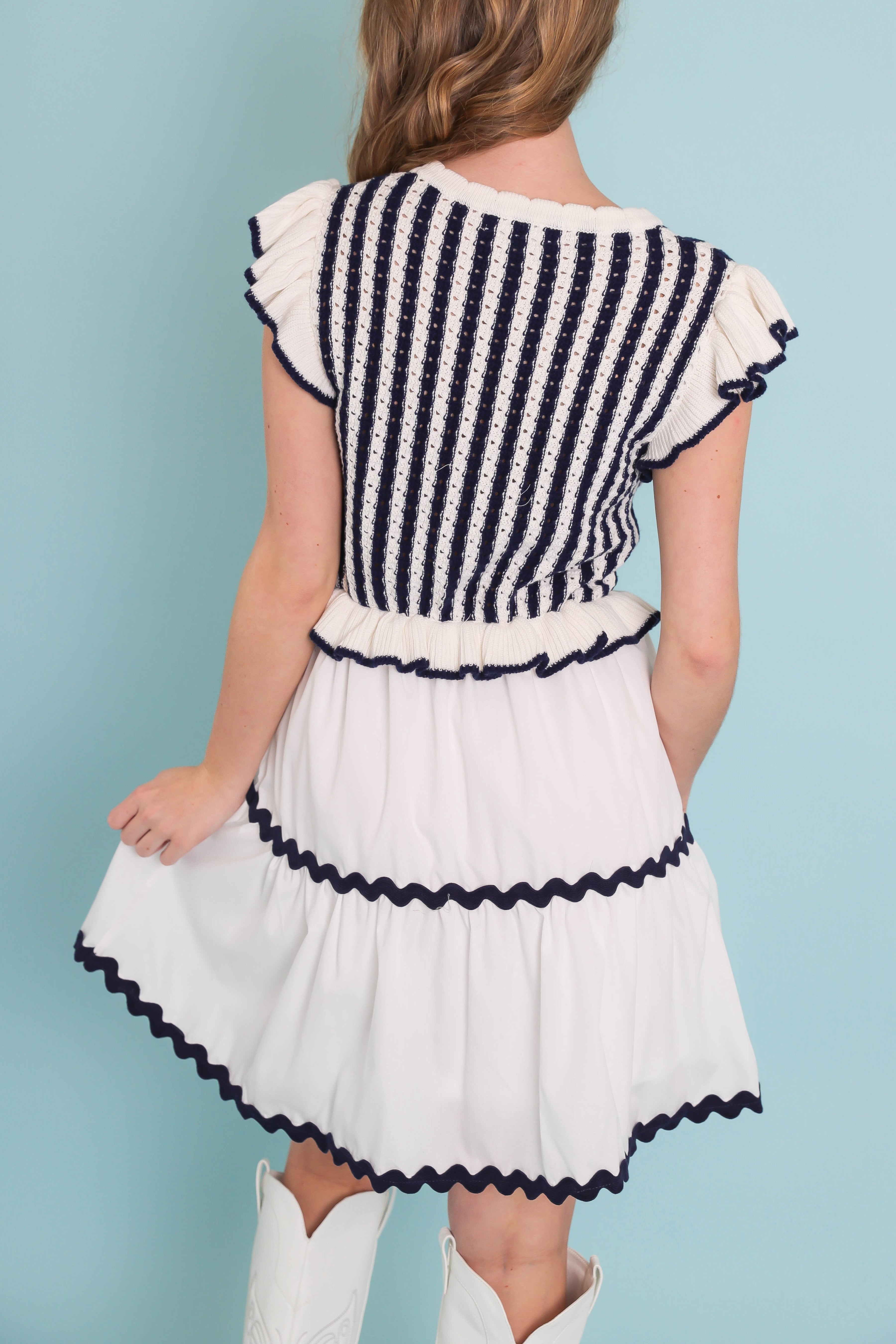 FINAL SALE: Dock the Yacht Dress-Navy