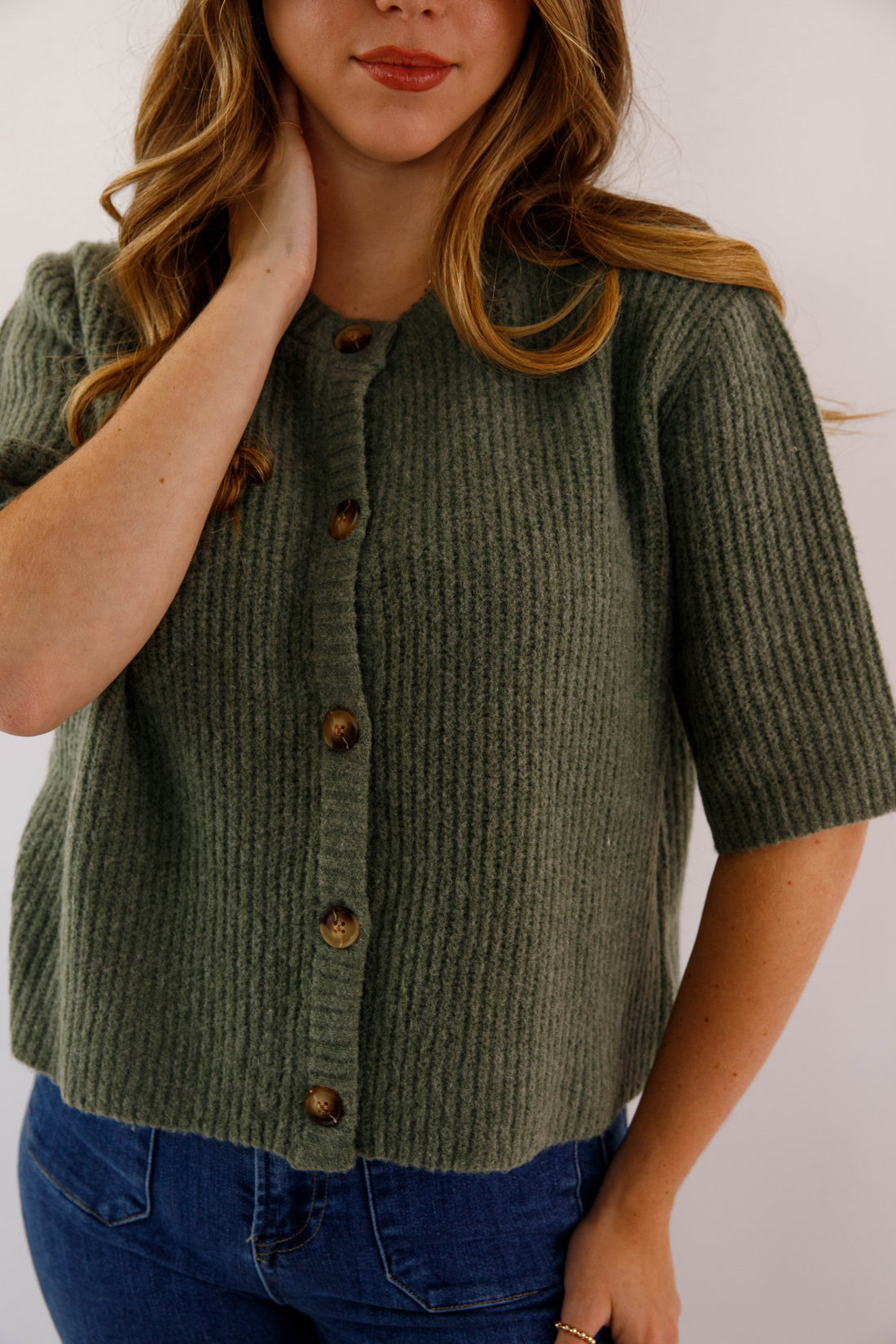 Right On Time Cardigan-Olive