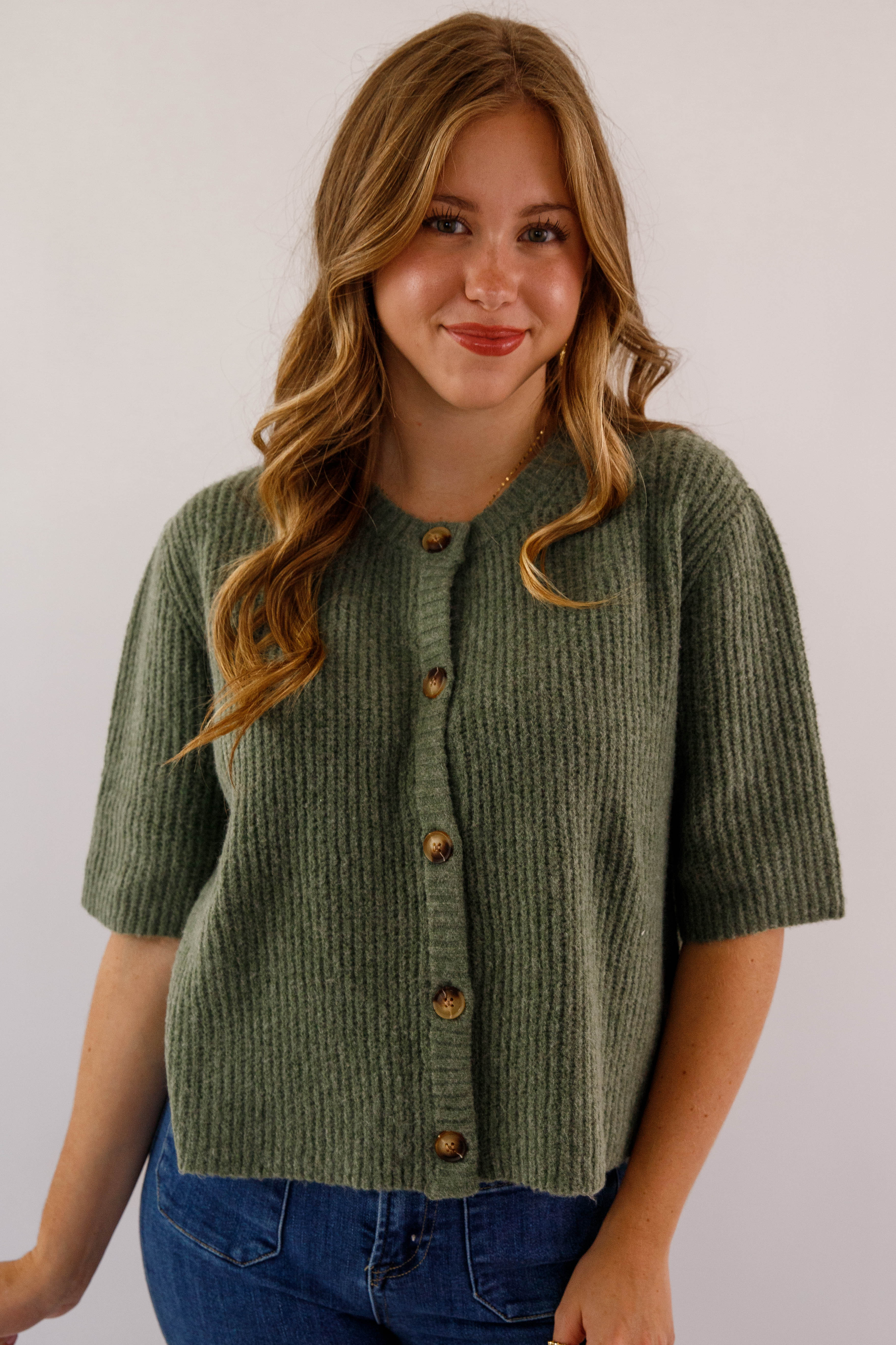 Right On Time Cardigan-Olive
