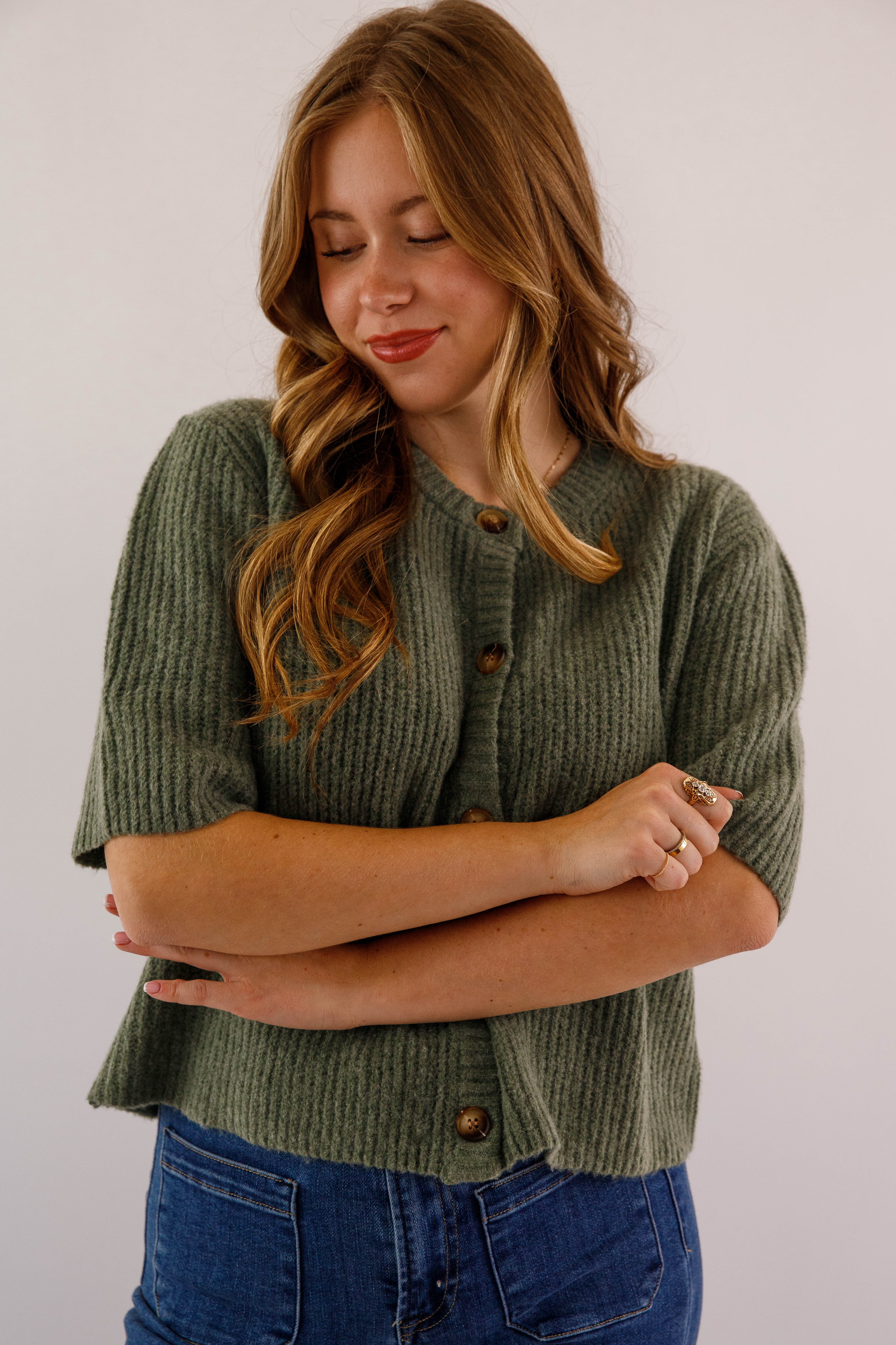 Right On Time Cardigan-Olive