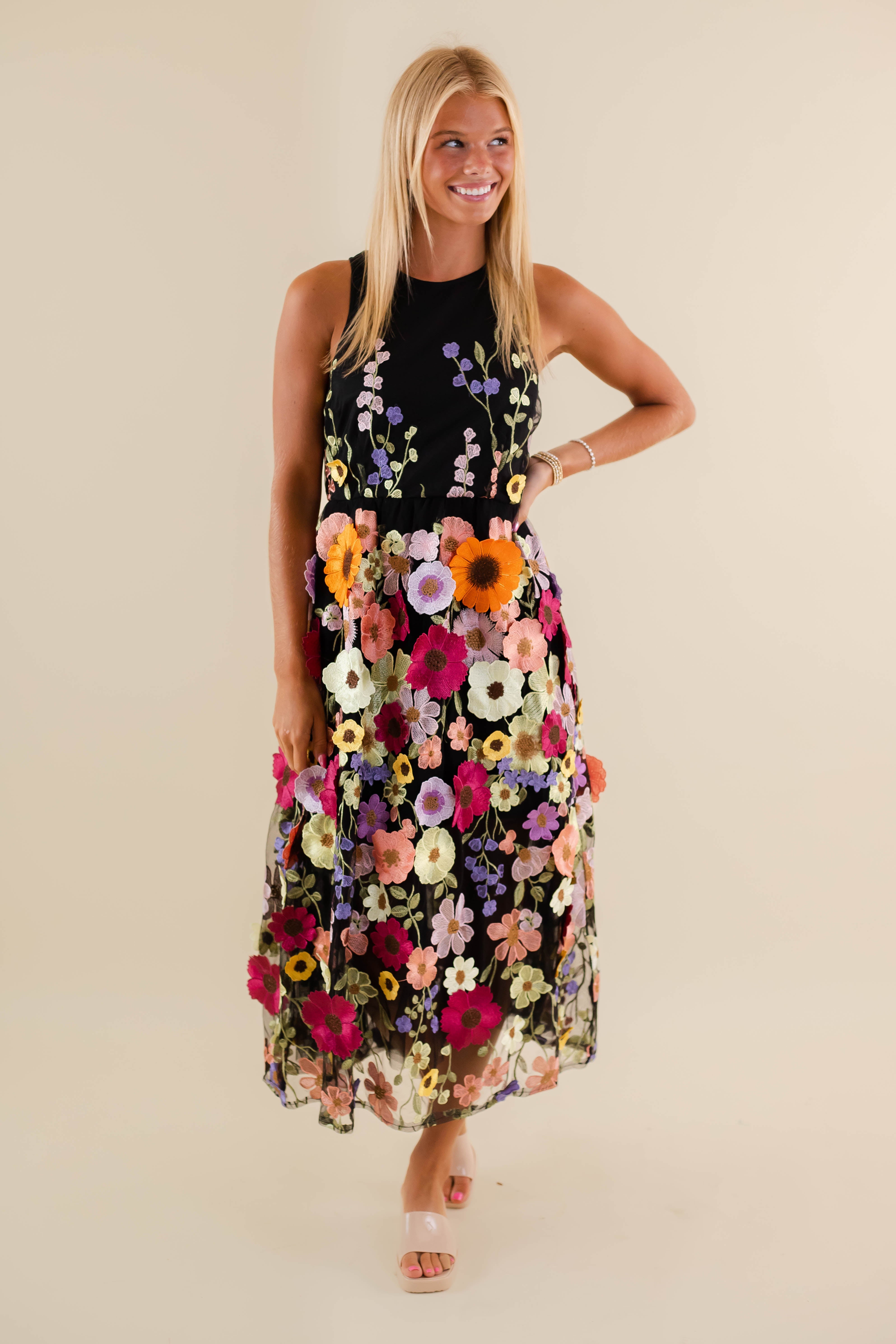 Unlike Any Other Love Midi Dress-Black