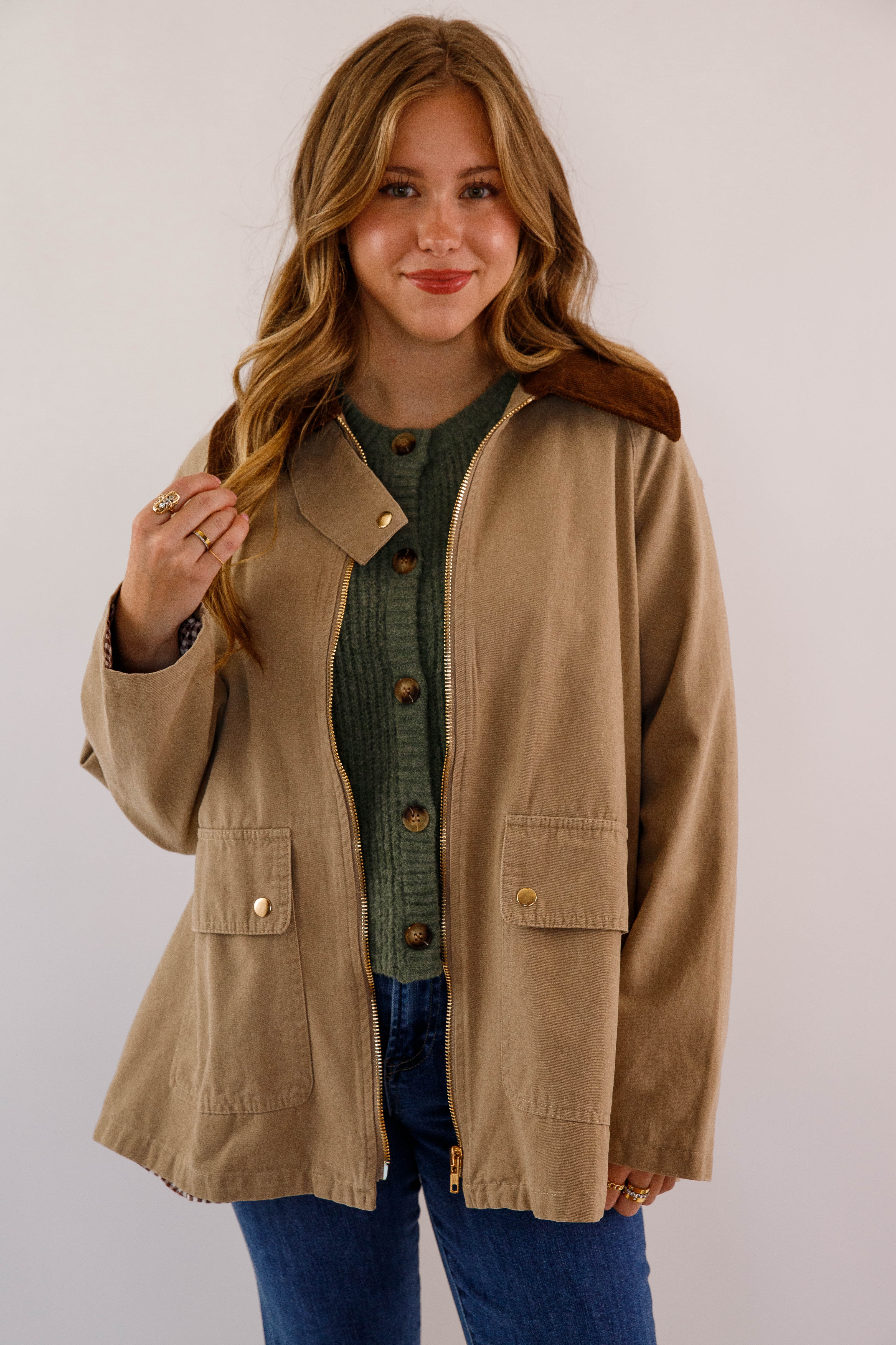 Journey Through the Countryside Jacket-Khaki