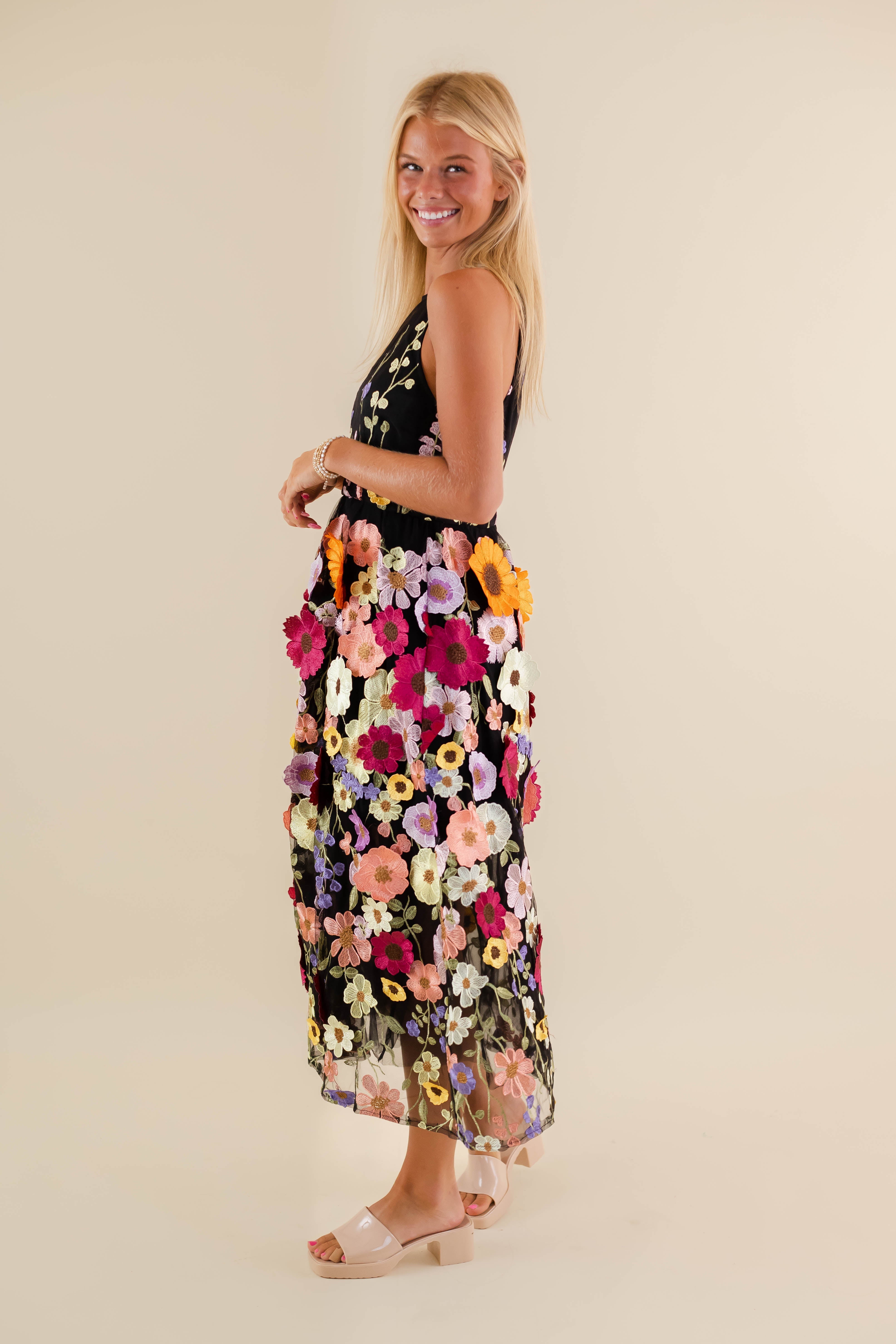 Unlike Any Other Love Midi Dress-Black