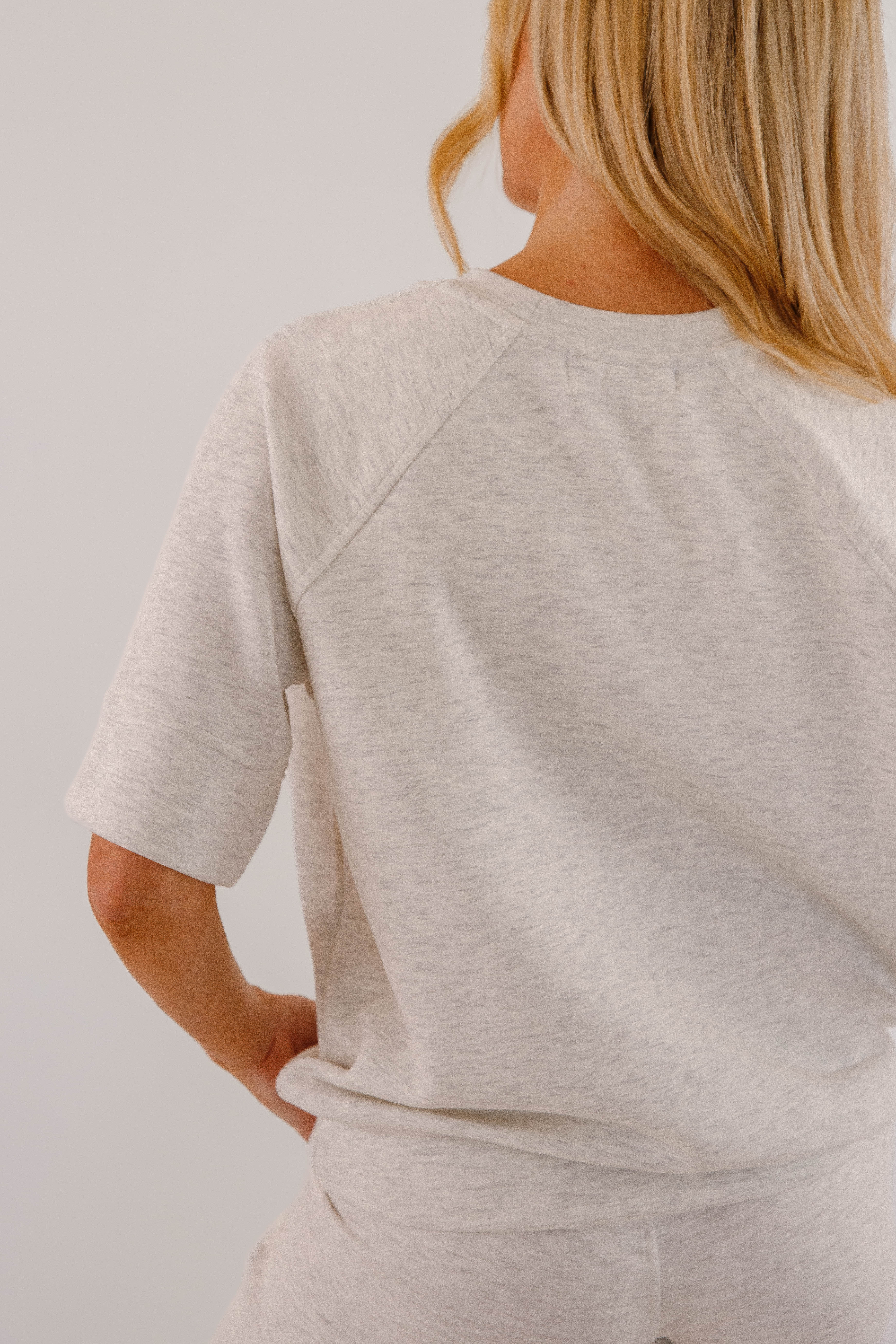 All The Energy Short Sleeve Pullover-Heather Grey