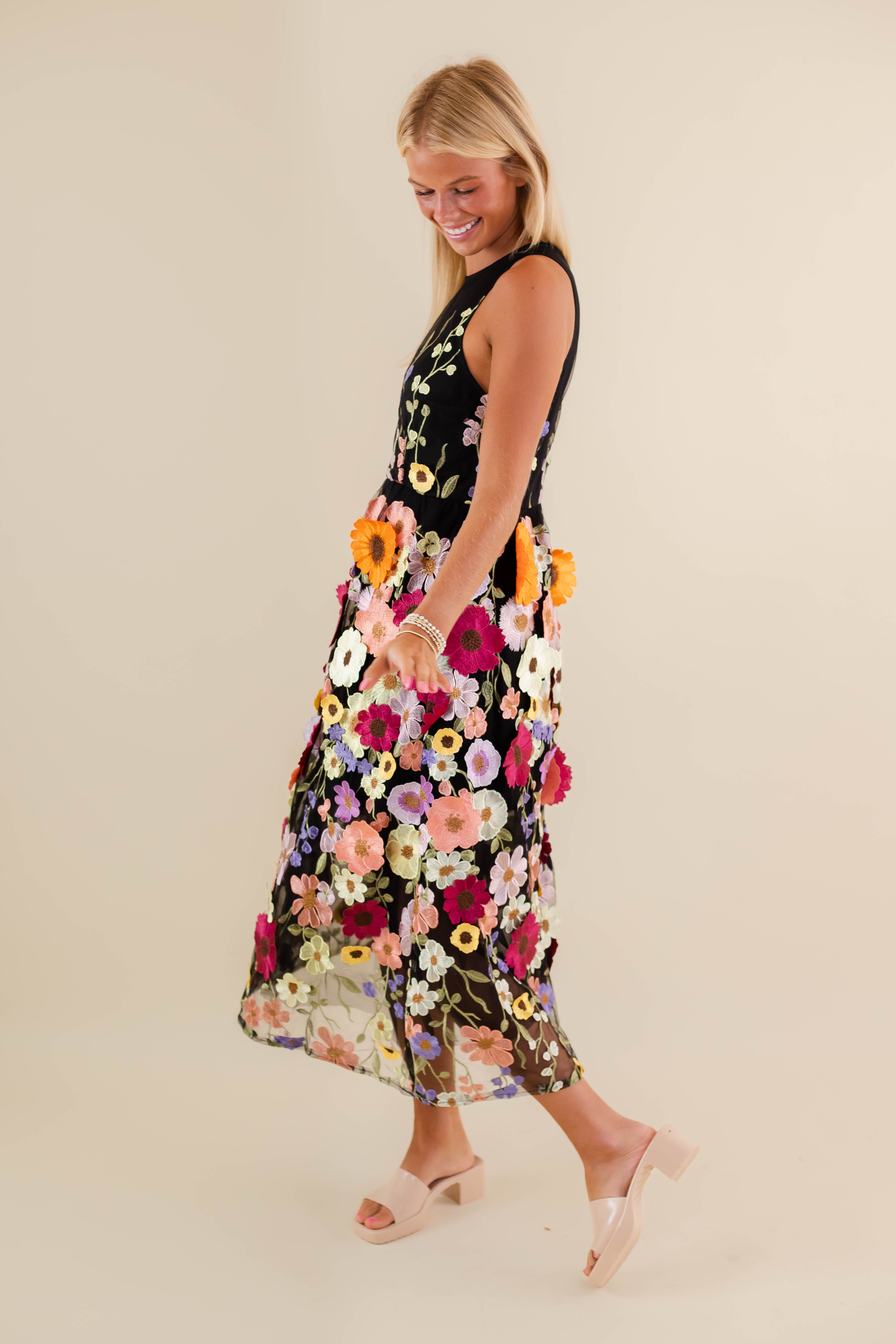 Unlike Any Other Love Midi Dress-Black