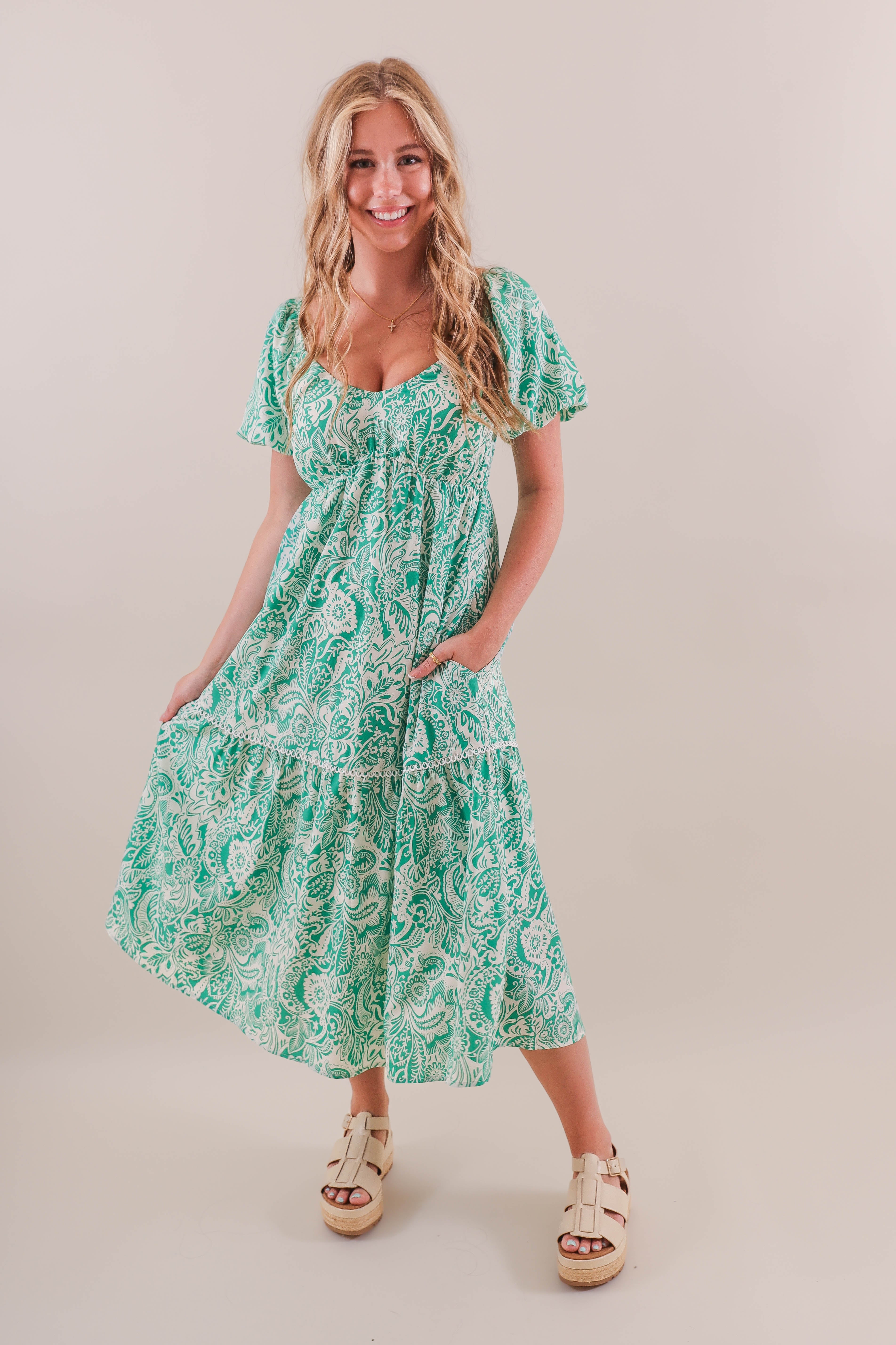 RESTOCK: Think Happy Thoughts Midi Dress