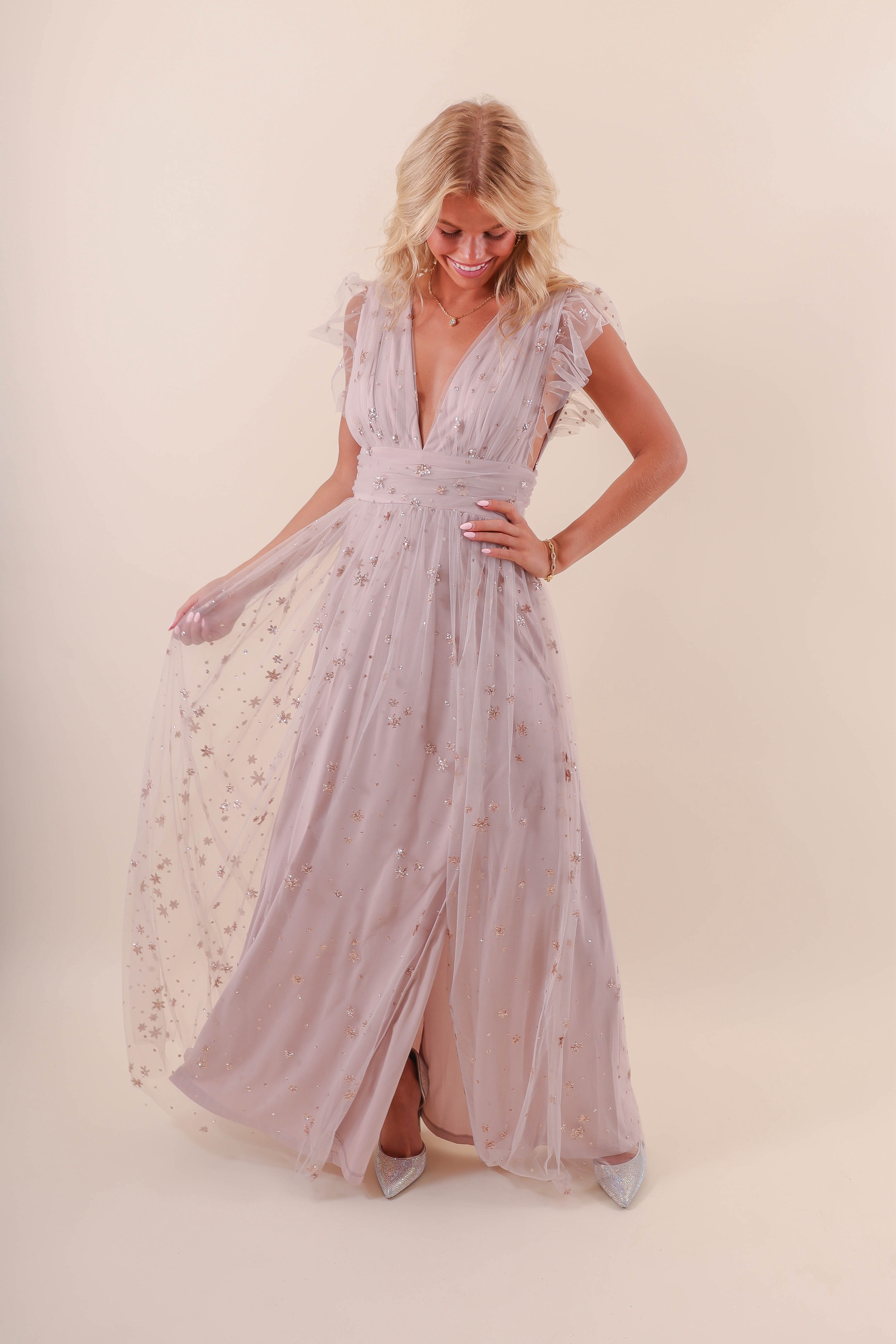 FINAL SALE: Ice Queen Maxi Dress-Dusty Blush