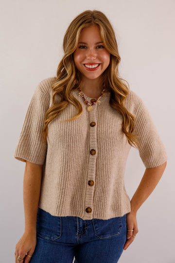 Right On Time Cardigan-Taupe