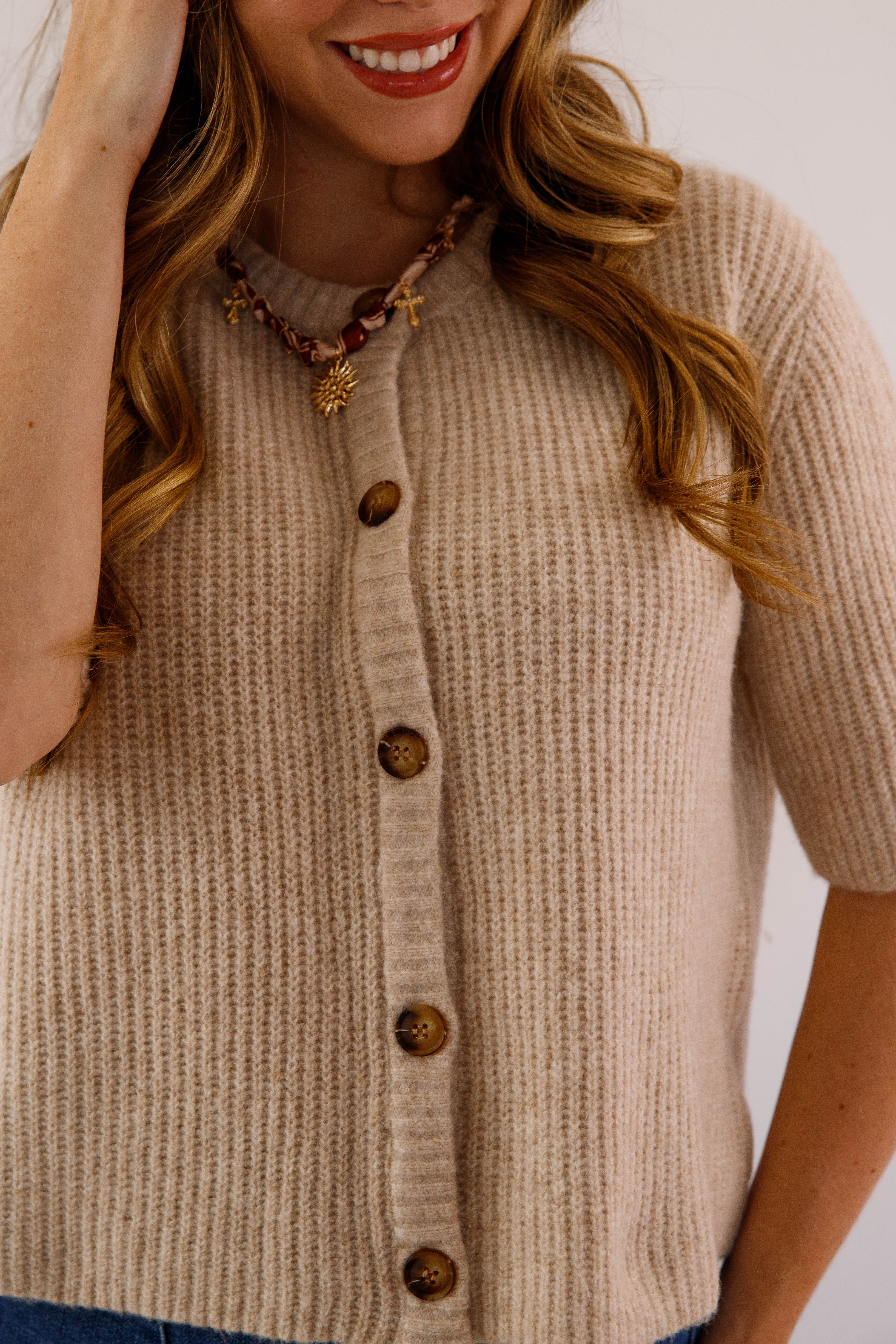 Right On Time Cardigan-Taupe