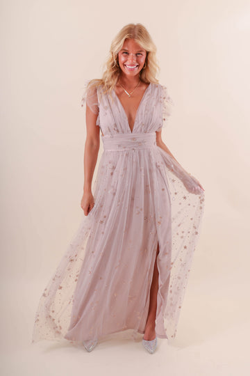 FINAL SALE: Ice Queen Maxi Dress-Dusty Blush