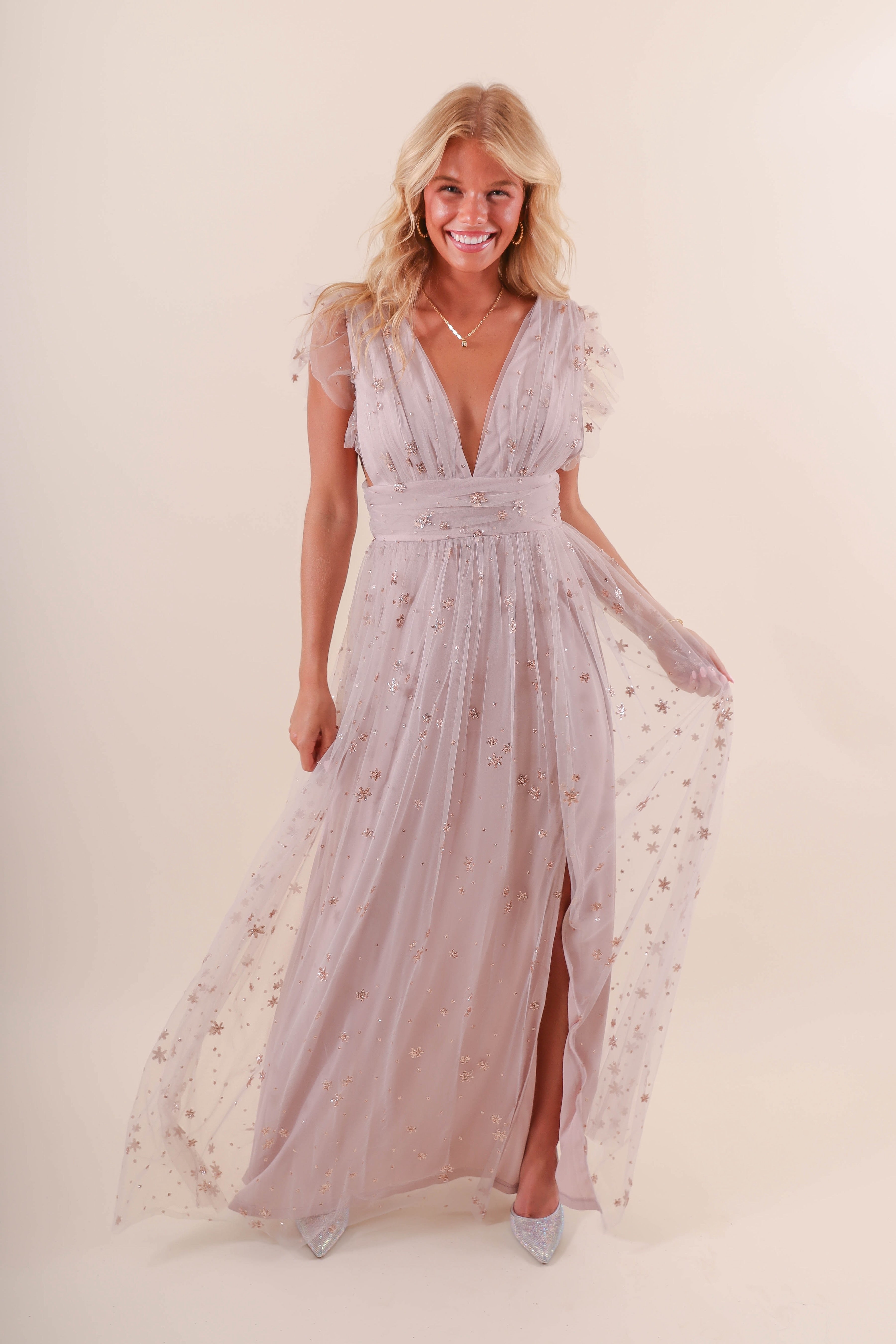 FINAL SALE: Ice Queen Maxi Dress-Dusty Blush