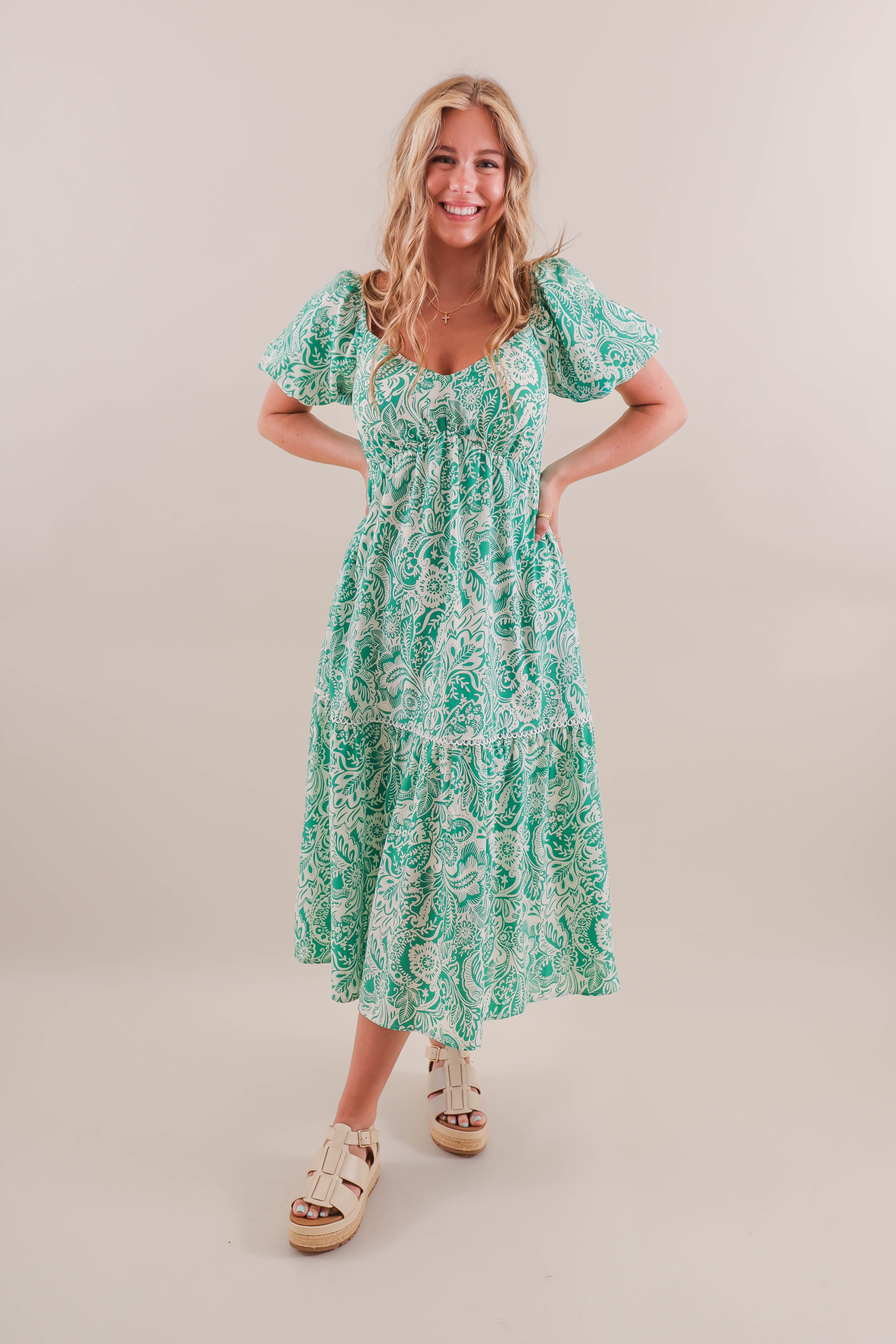 RESTOCK: Think Happy Thoughts Midi Dress