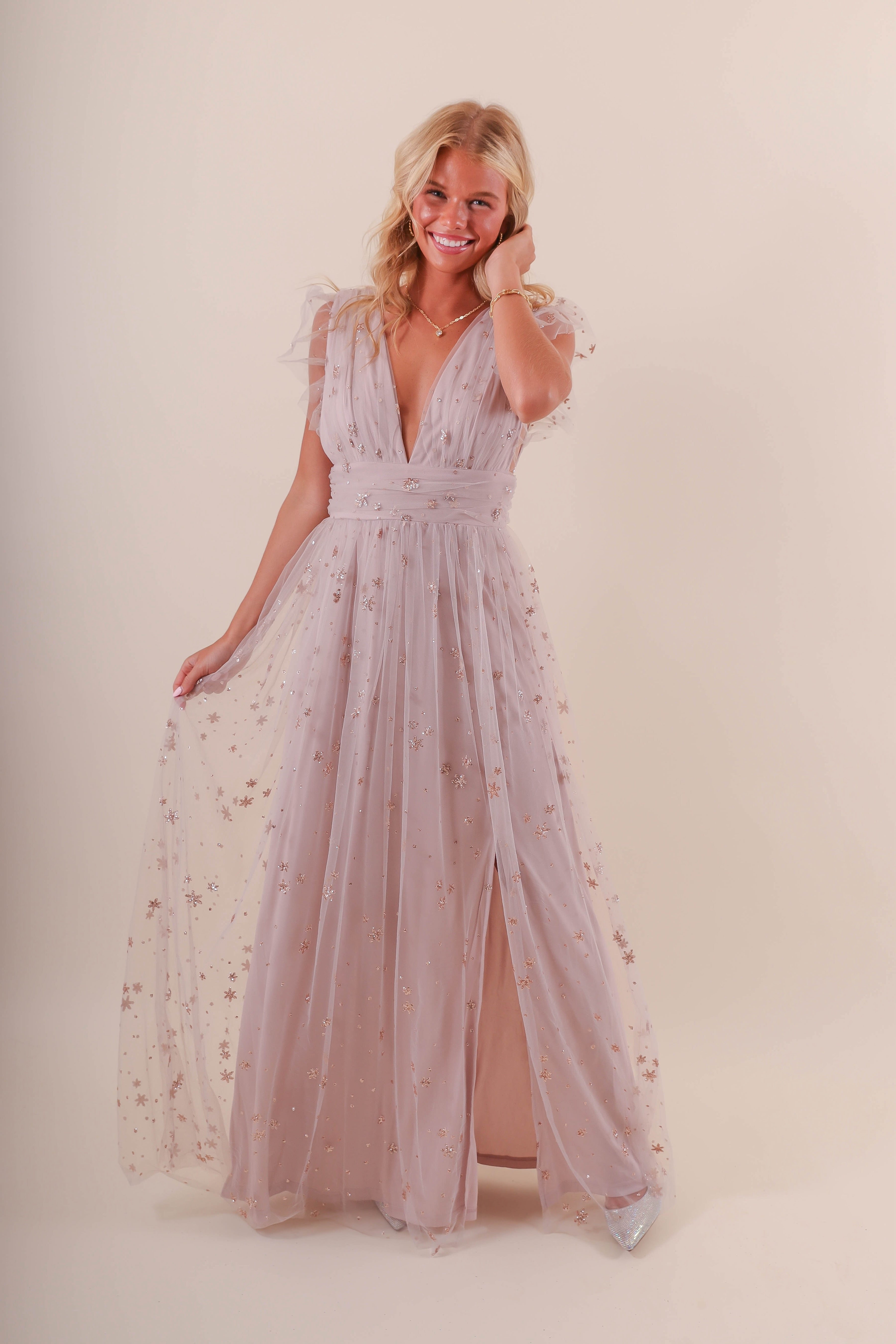 FINAL SALE: Ice Queen Maxi Dress-Dusty Blush