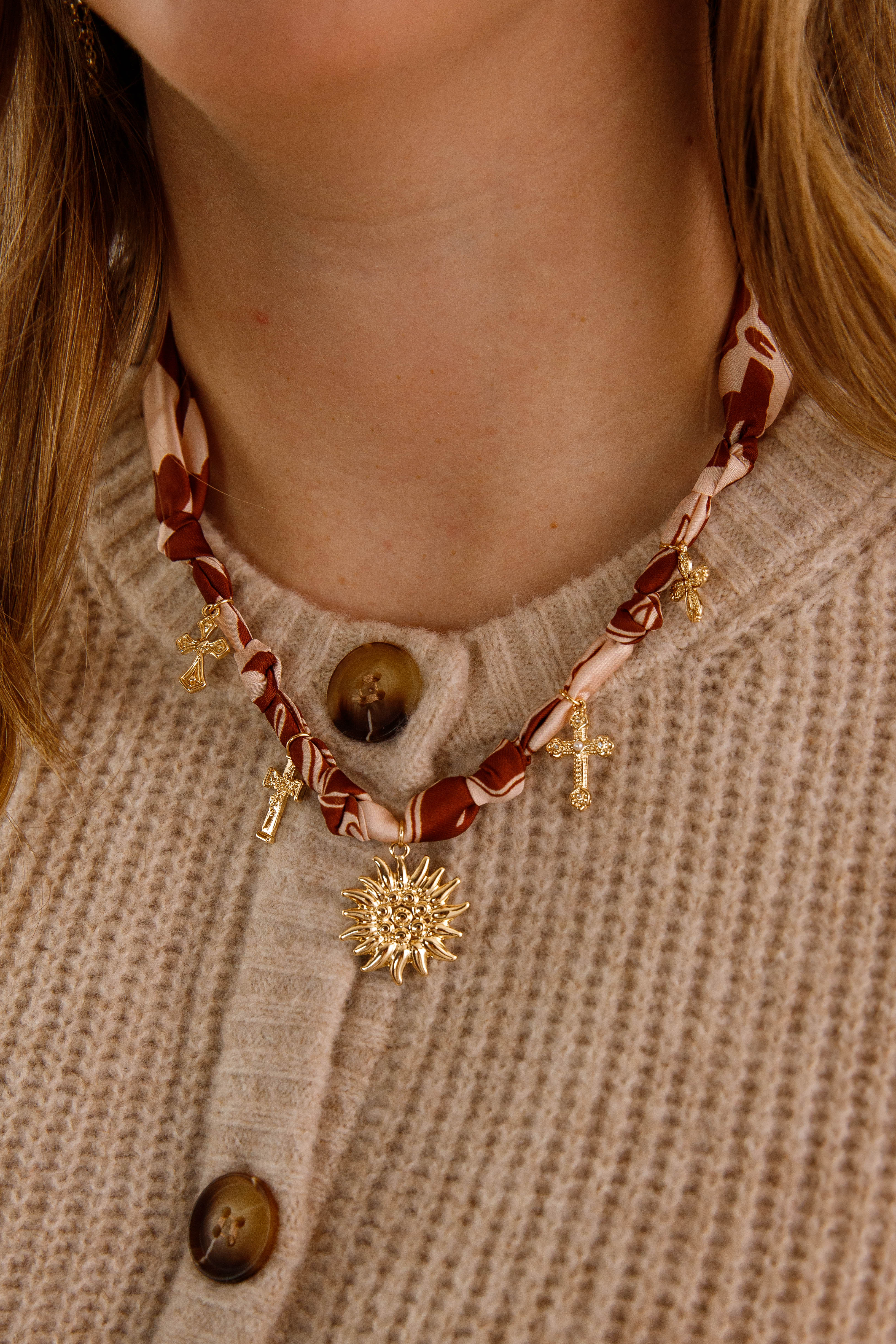 When in Rome Bandana Charm Necklace