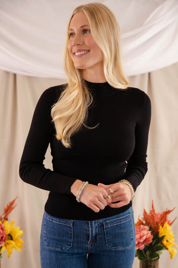 FINAL SALE: Underneath This Persona Ribbed Top-Black