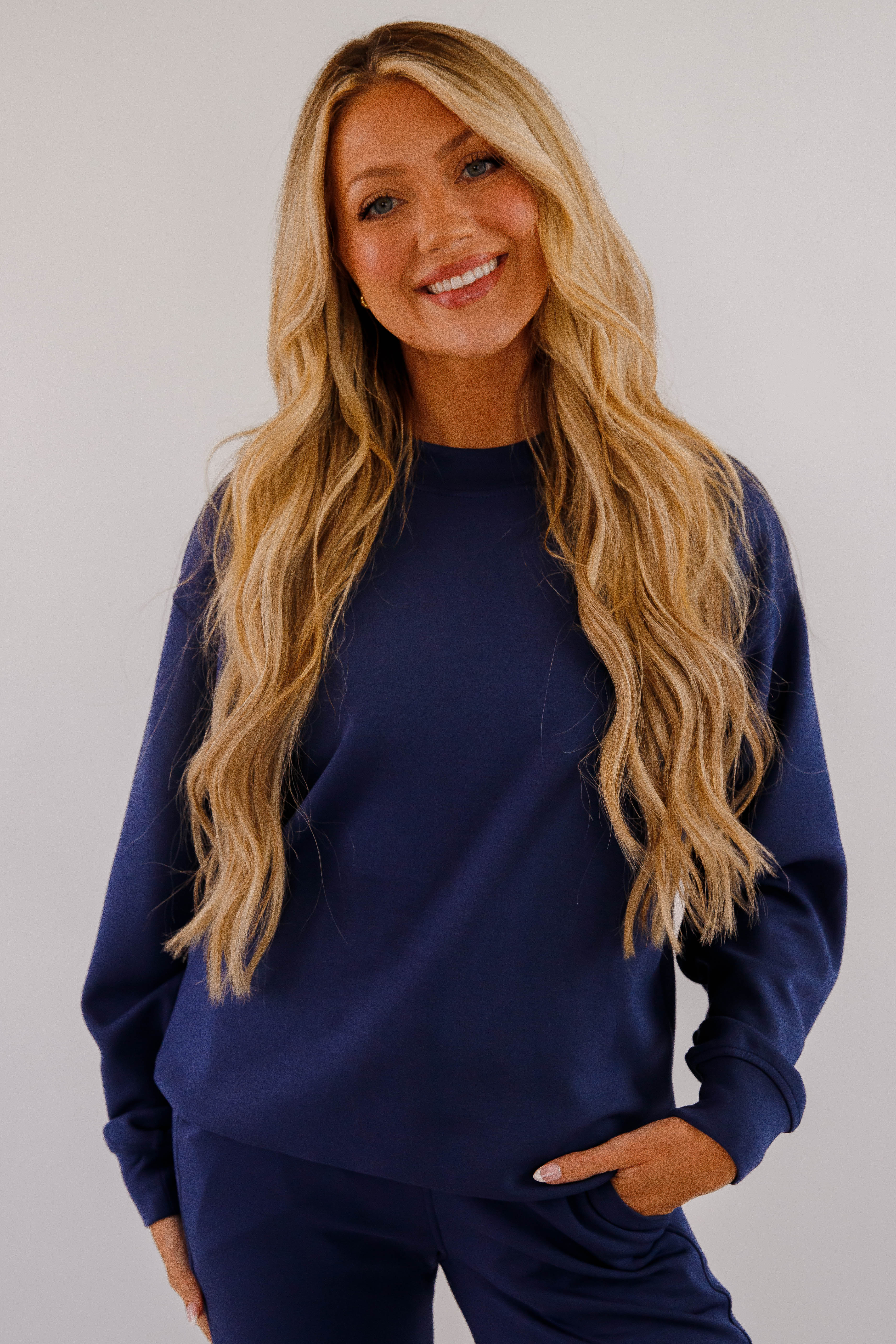 Gathering Miles Pullover-Navy