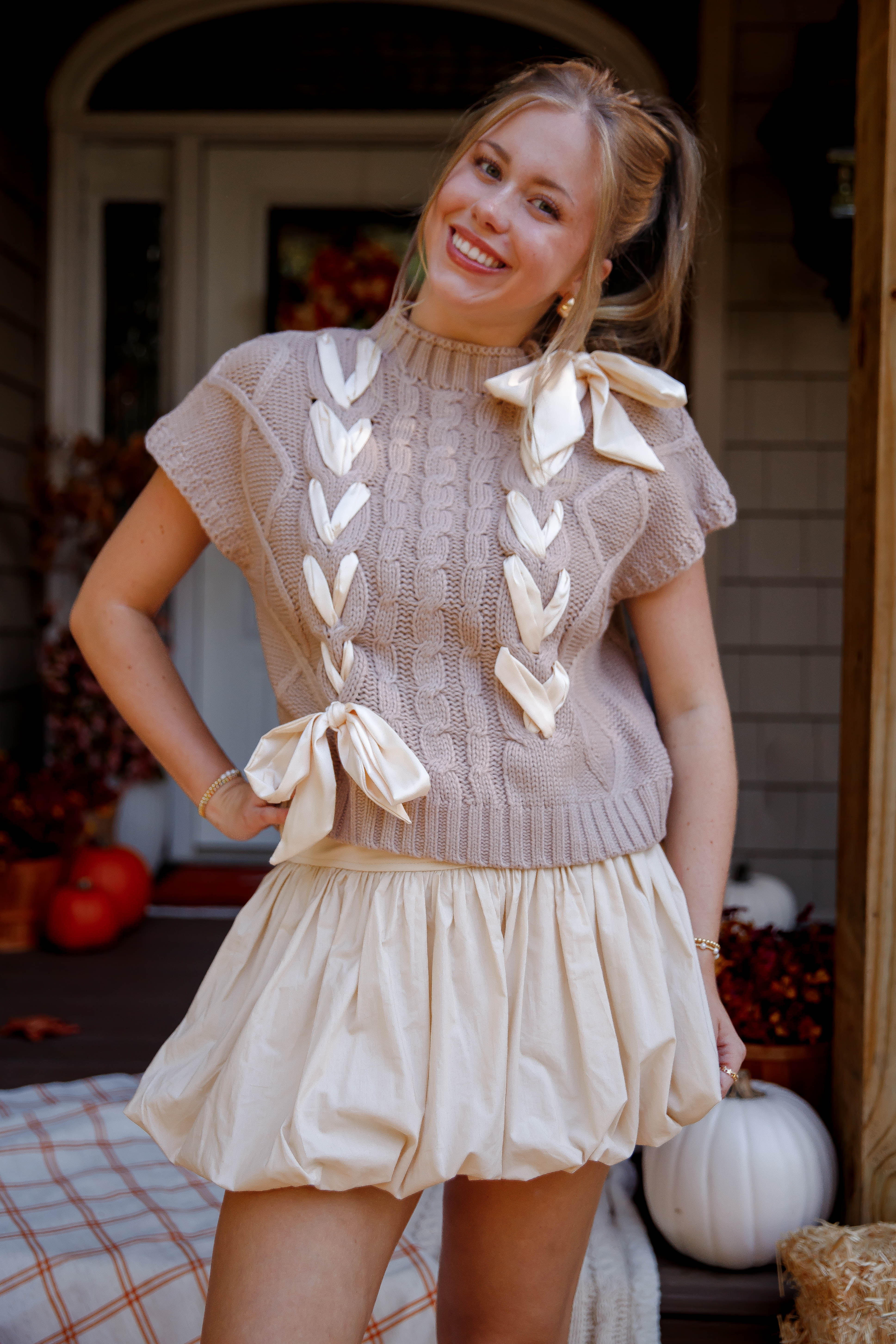 On My Way Home Sweater Vest-Taupe