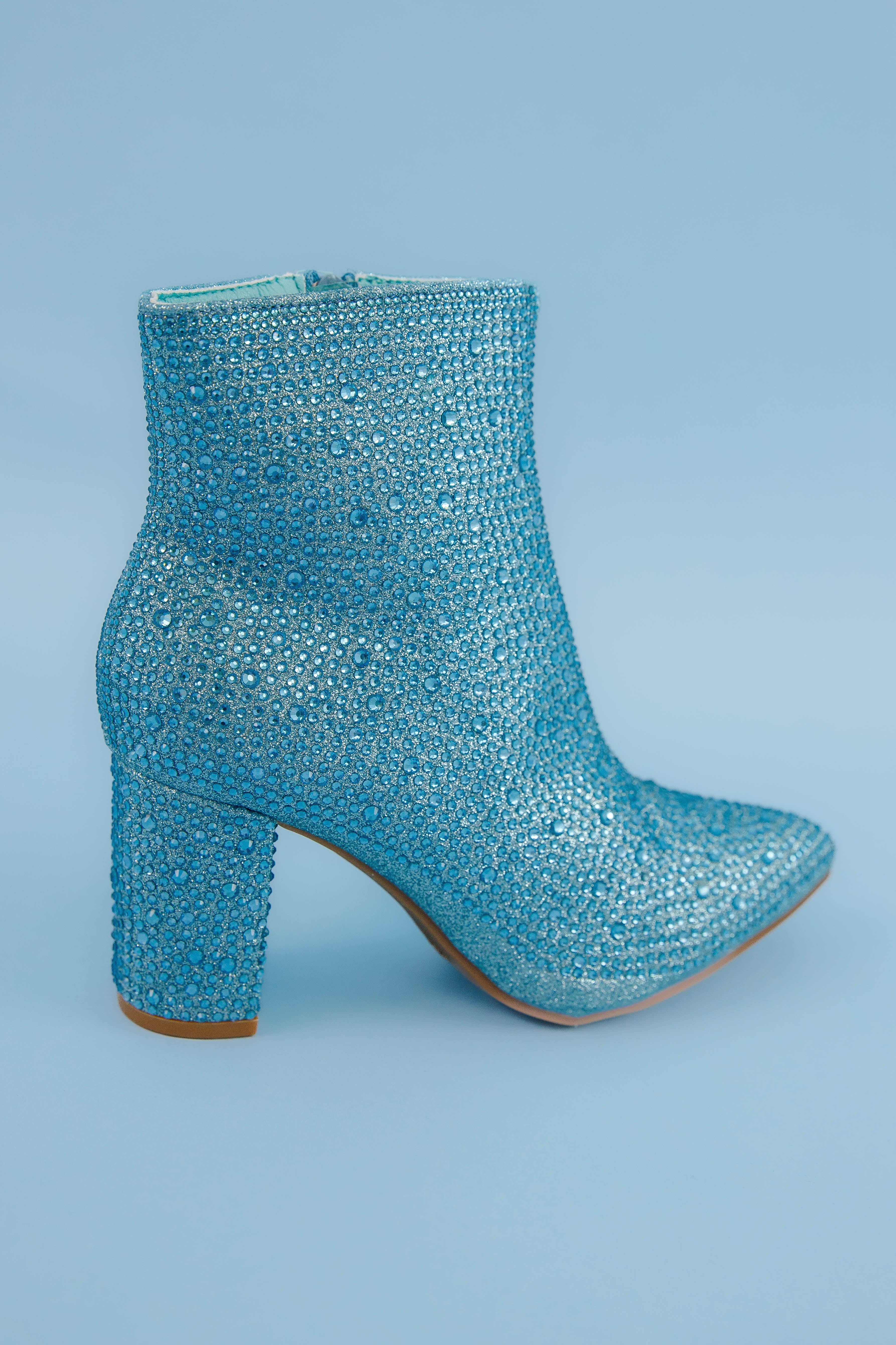 Garcelle Rhinestone Booties-Blue