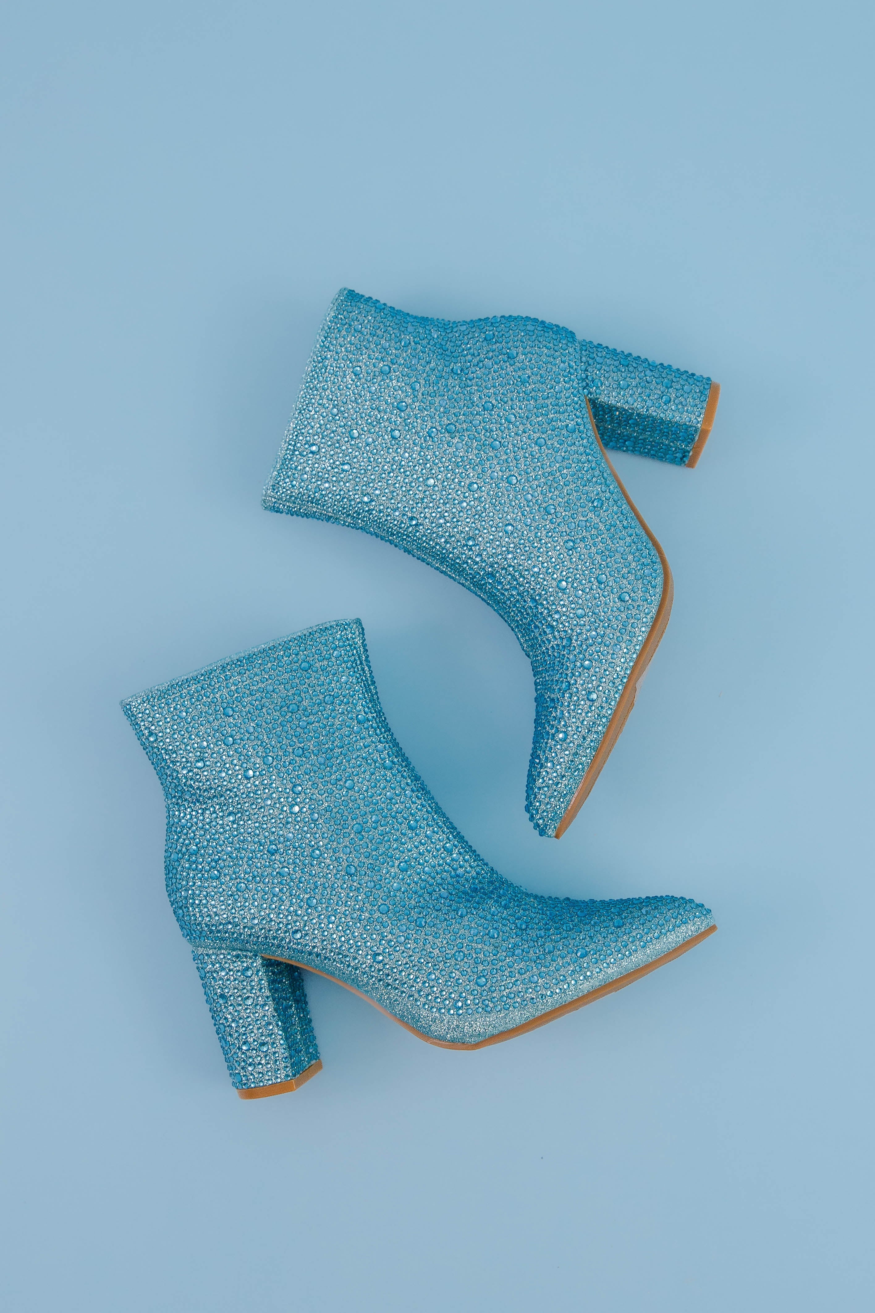 Garcelle Rhinestone Booties-Blue