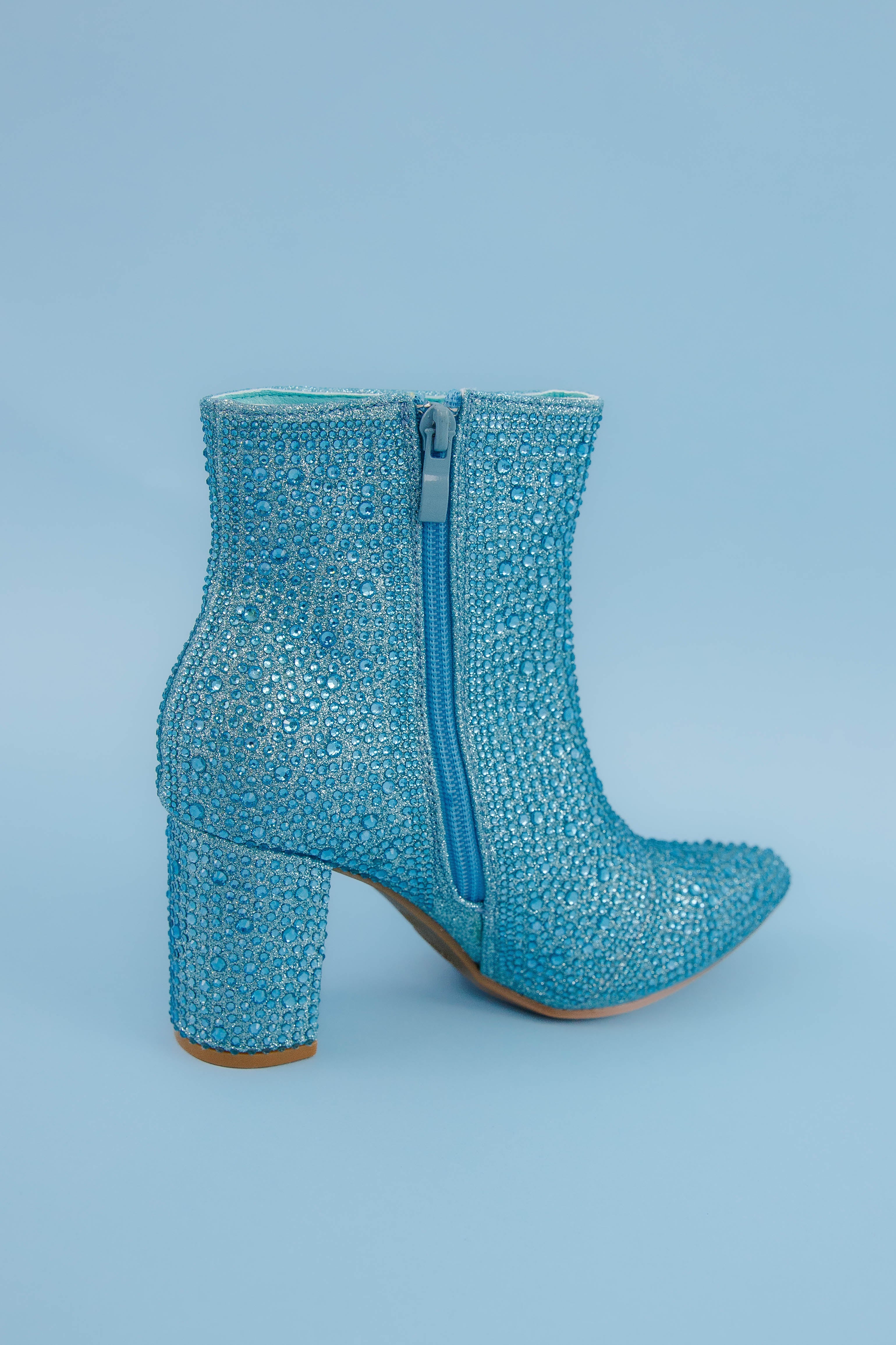 Garcelle Rhinestone Booties-Blue