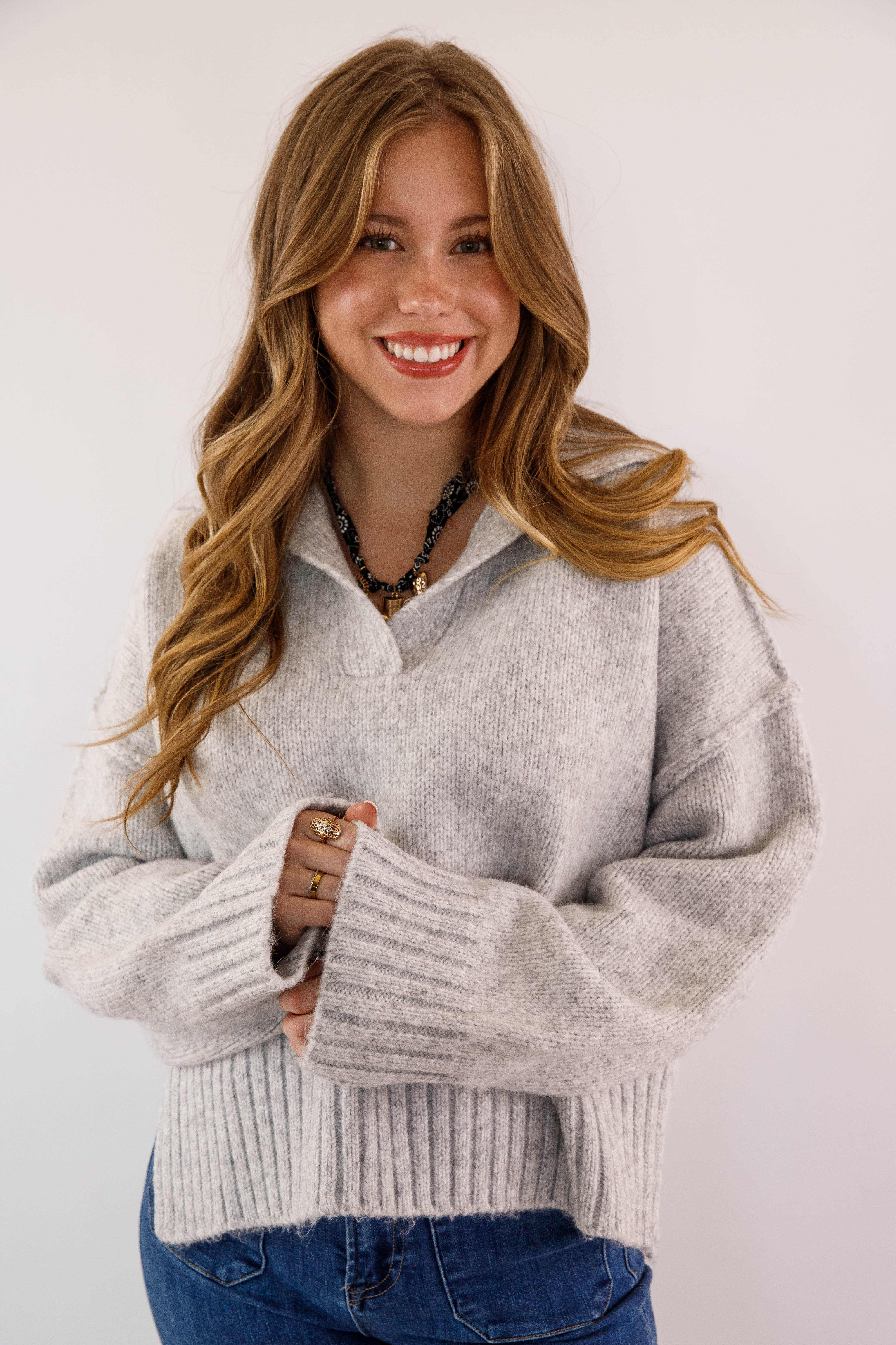On The Other Side Sweater-Grey