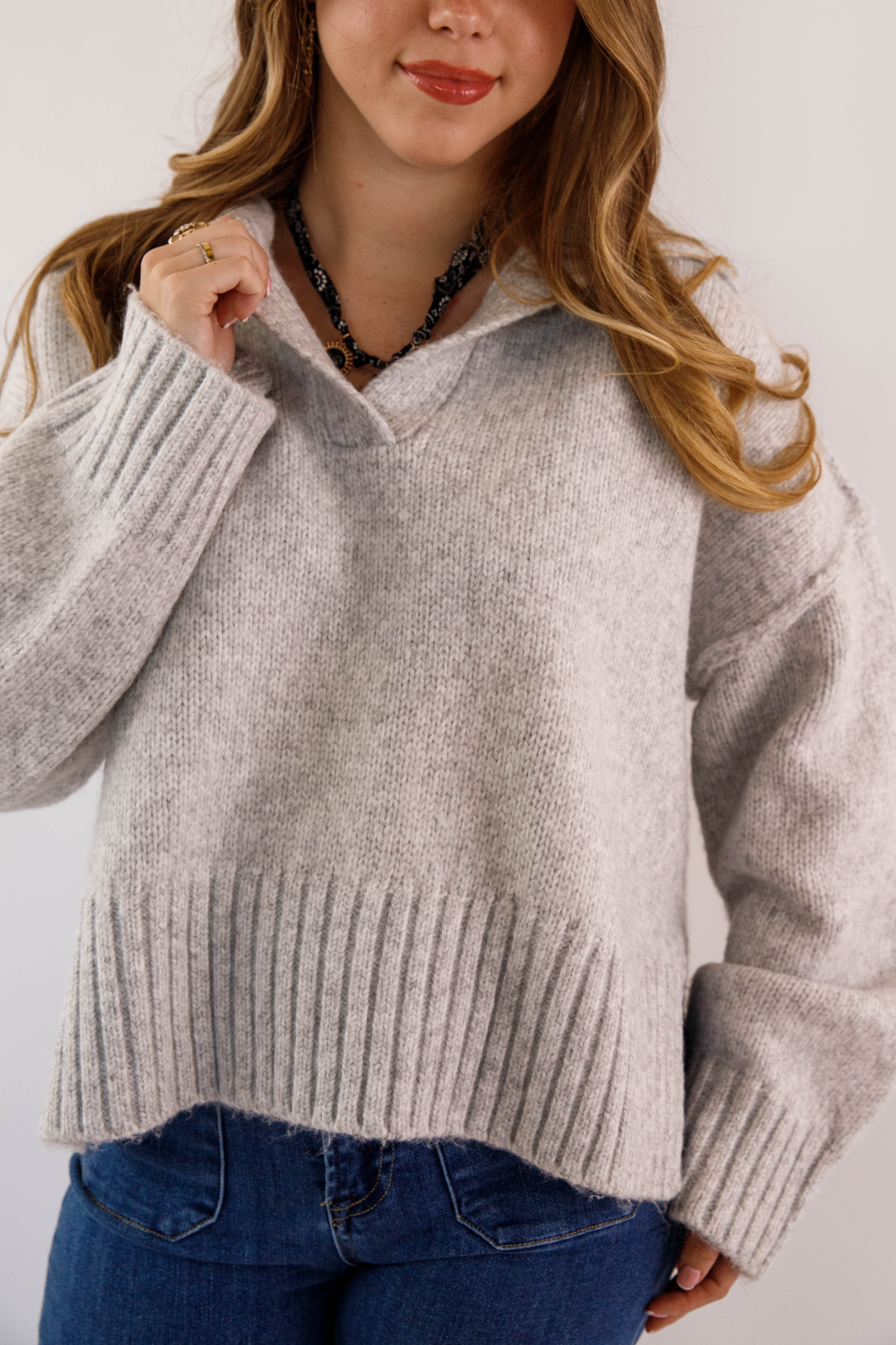 On The Other Side Sweater-Grey