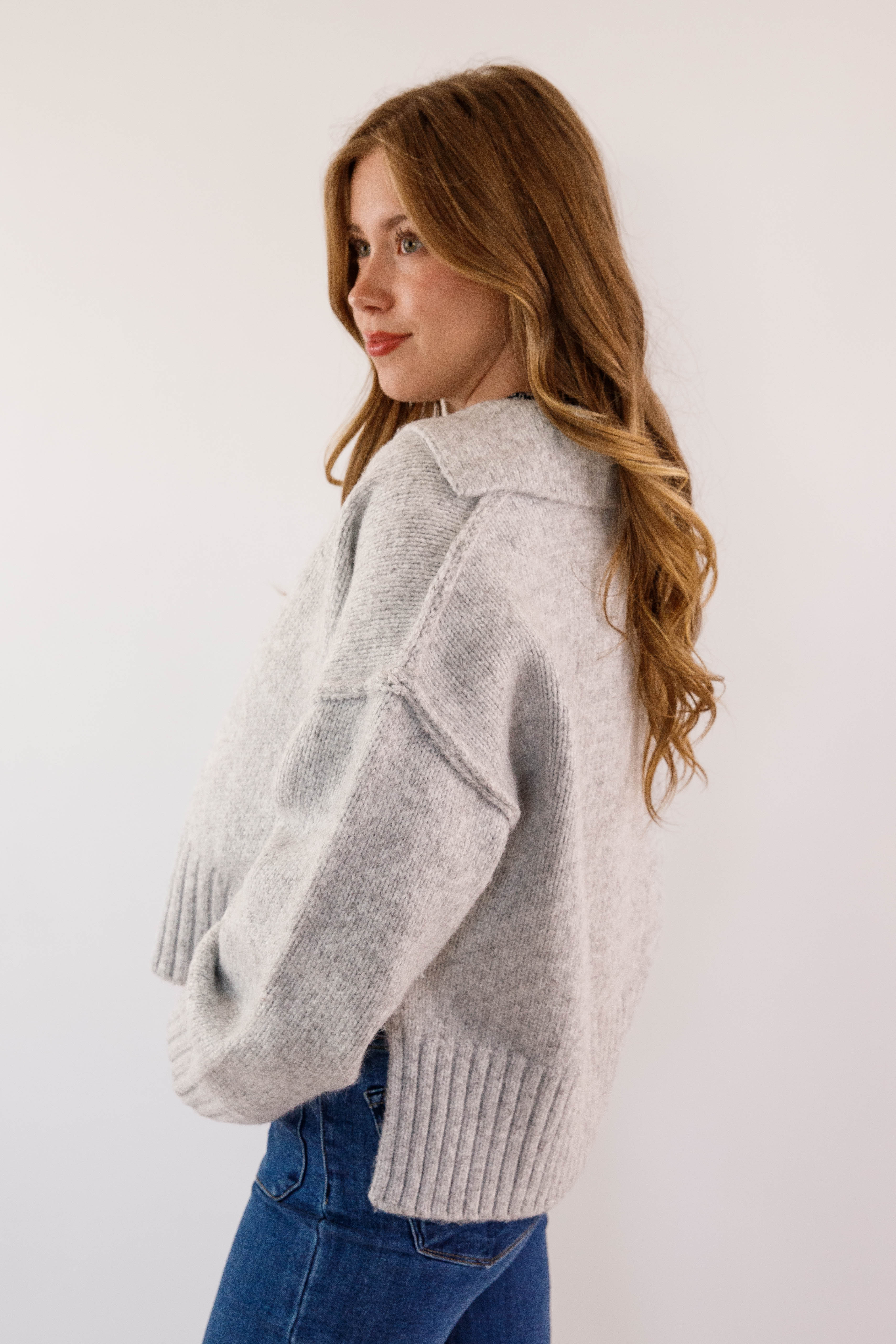 On The Other Side Sweater-Grey