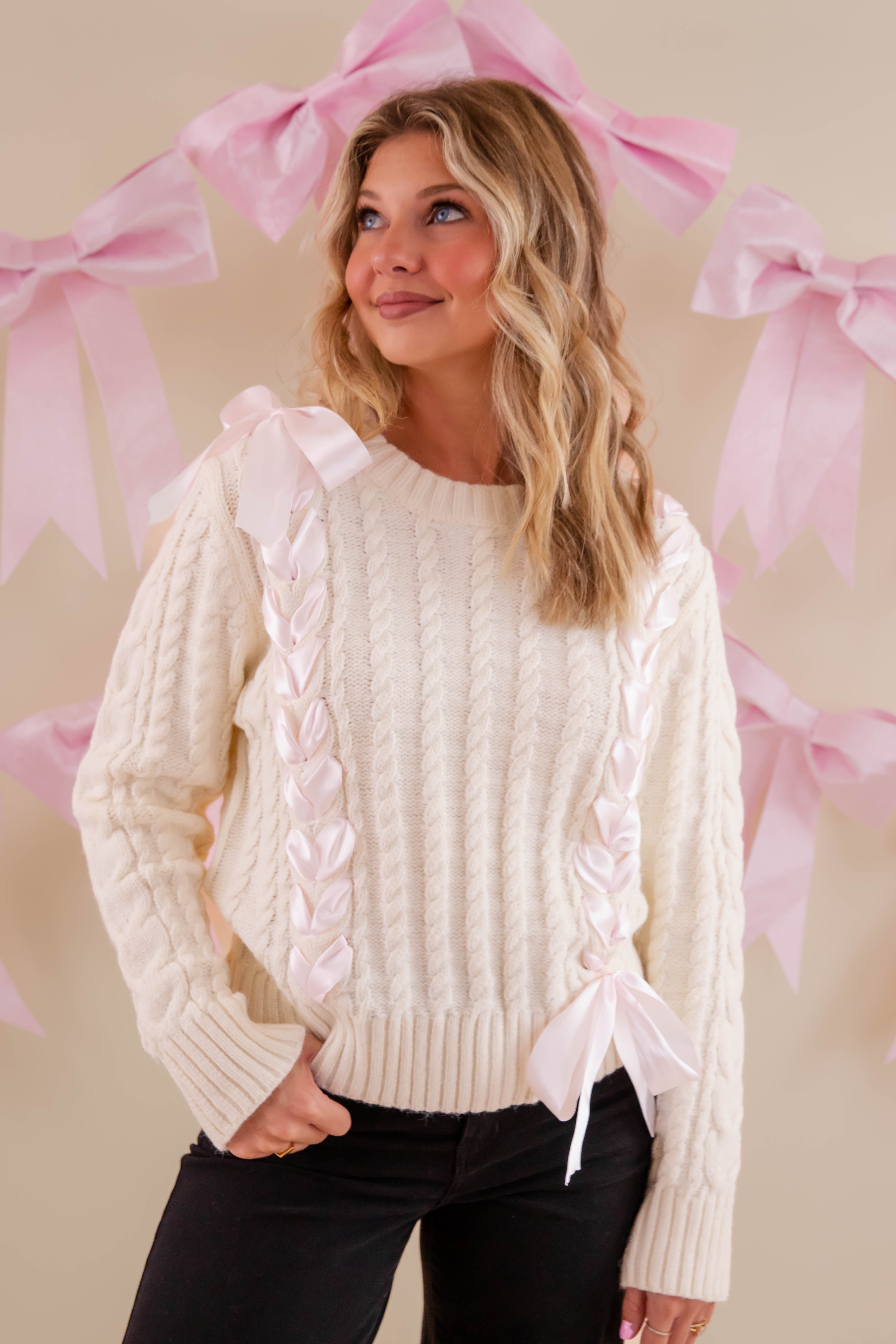 Tied To You Ribbon Sweater
