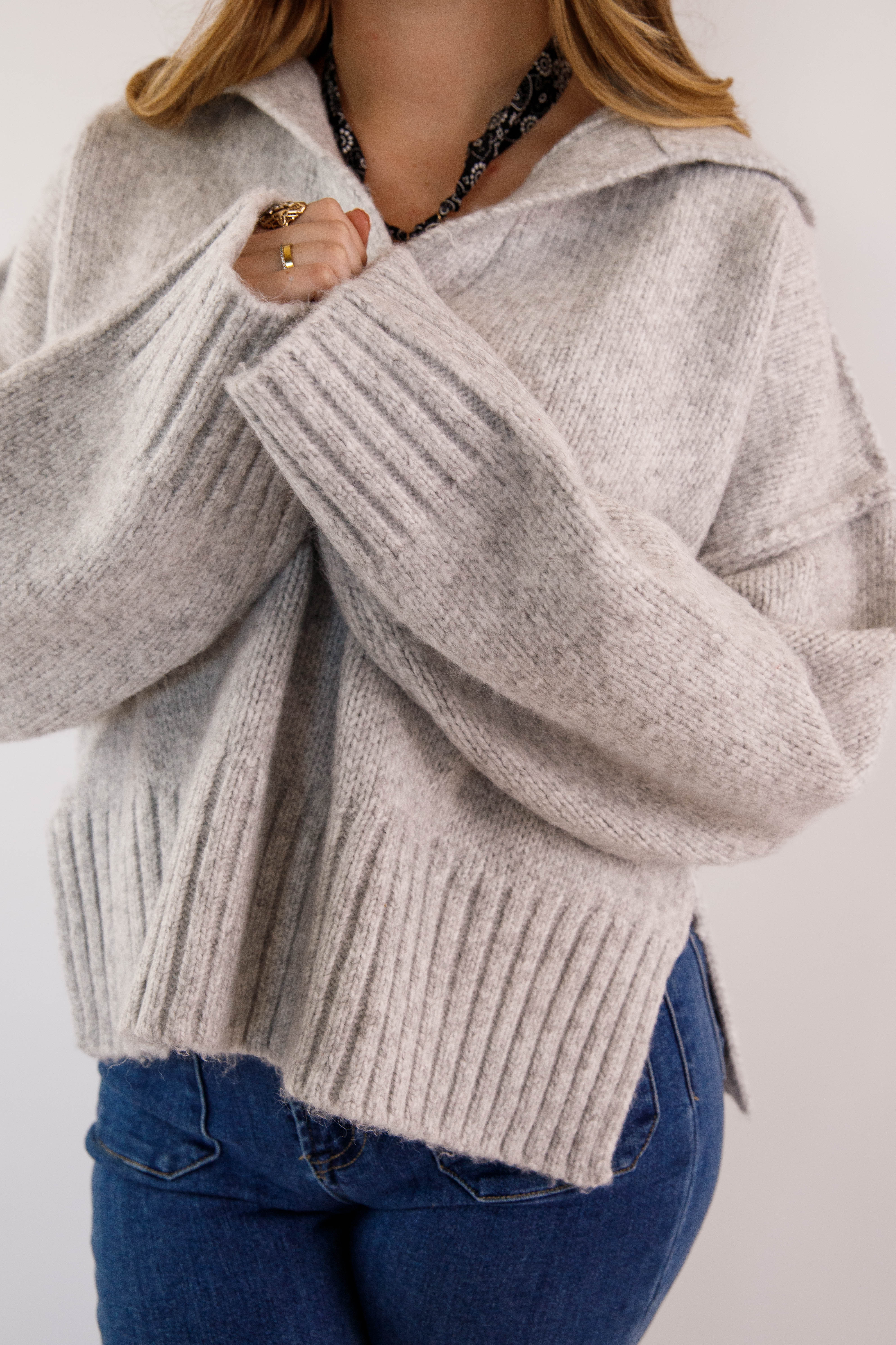 On The Other Side Sweater-Grey