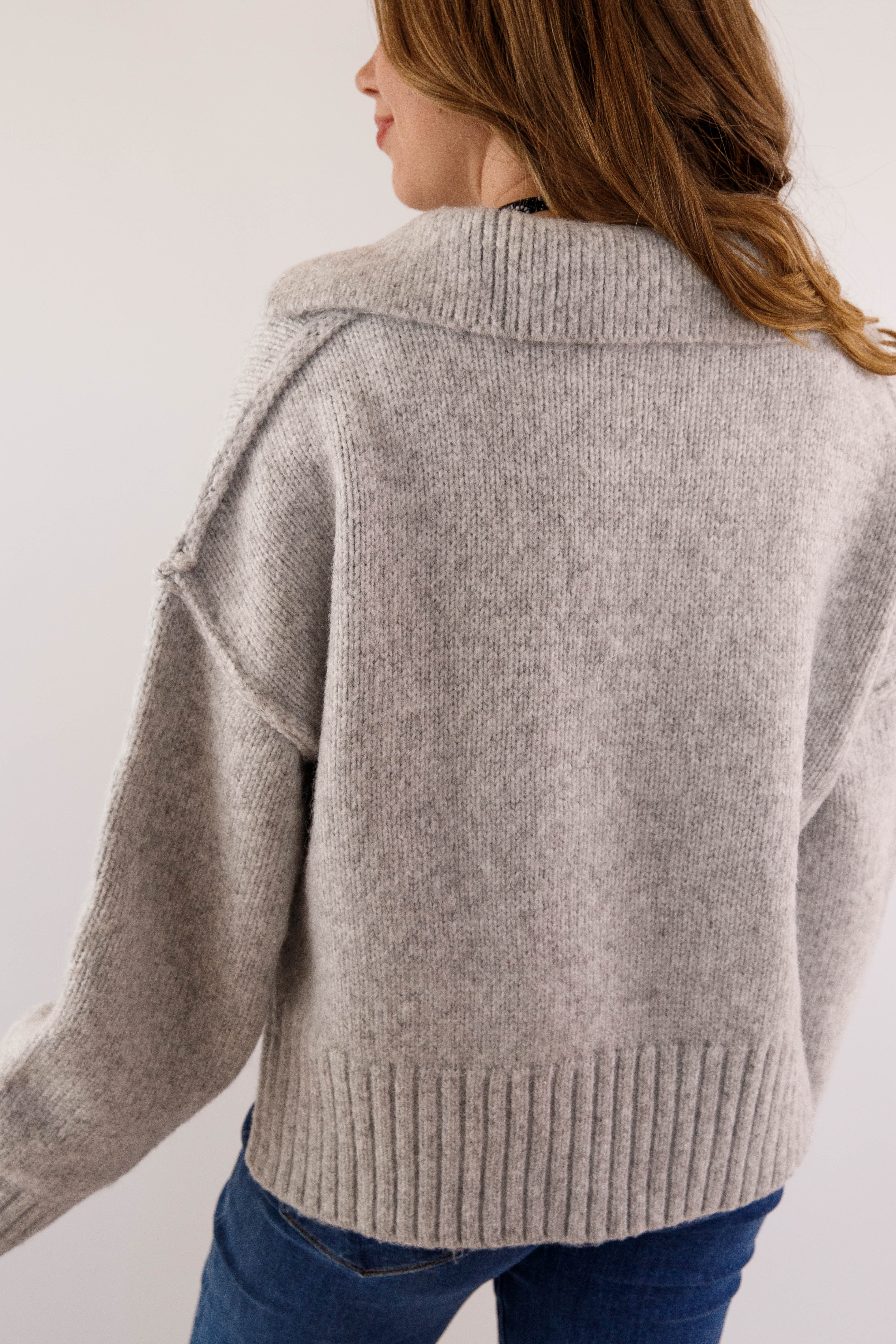 On The Other Side Sweater-Grey