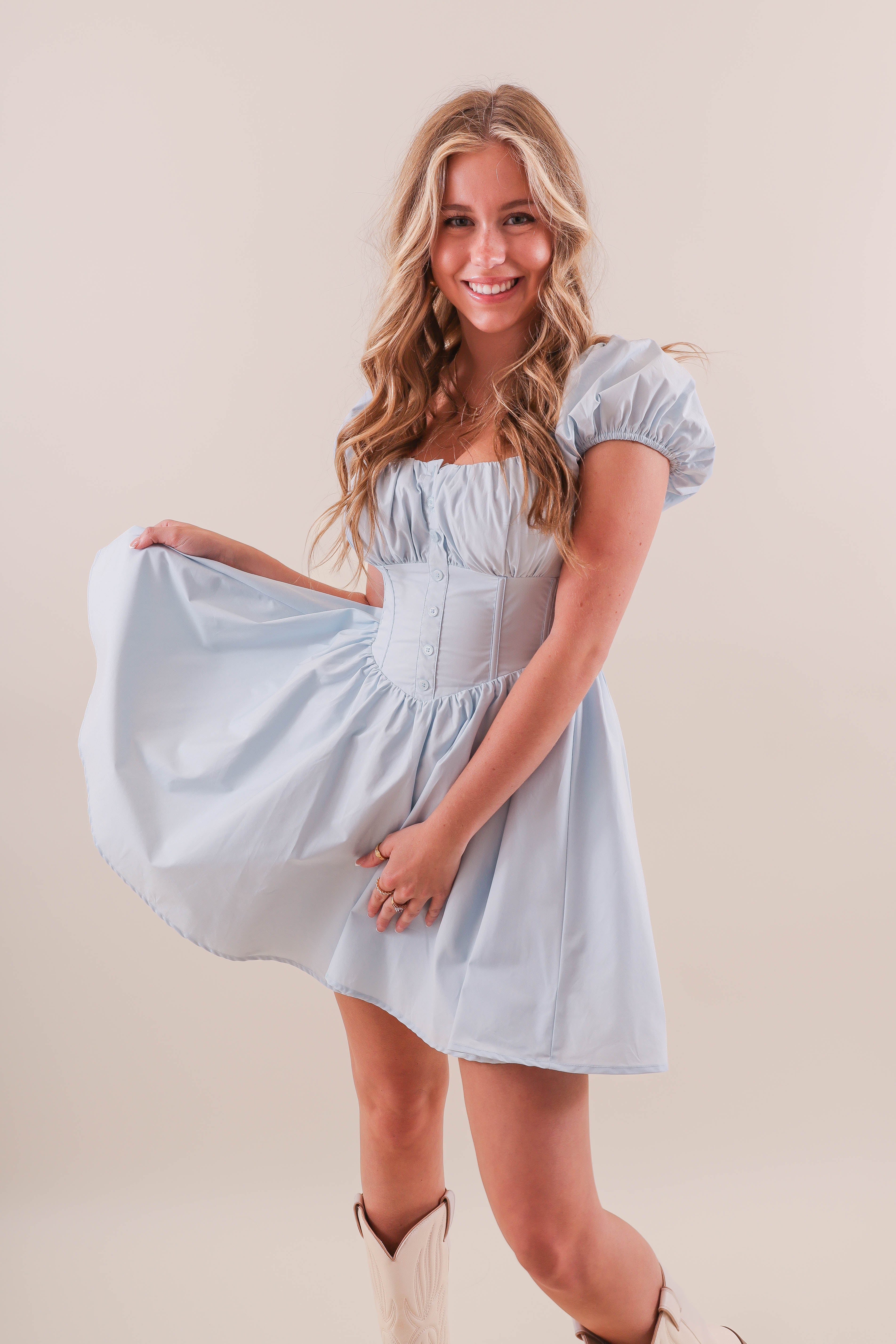 FINAL SALE: You Had My Heart Dress-Baby Blue