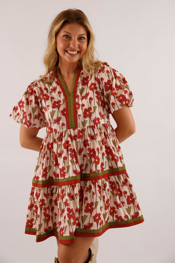 Gentle On My Mind Dress-Burgundy
