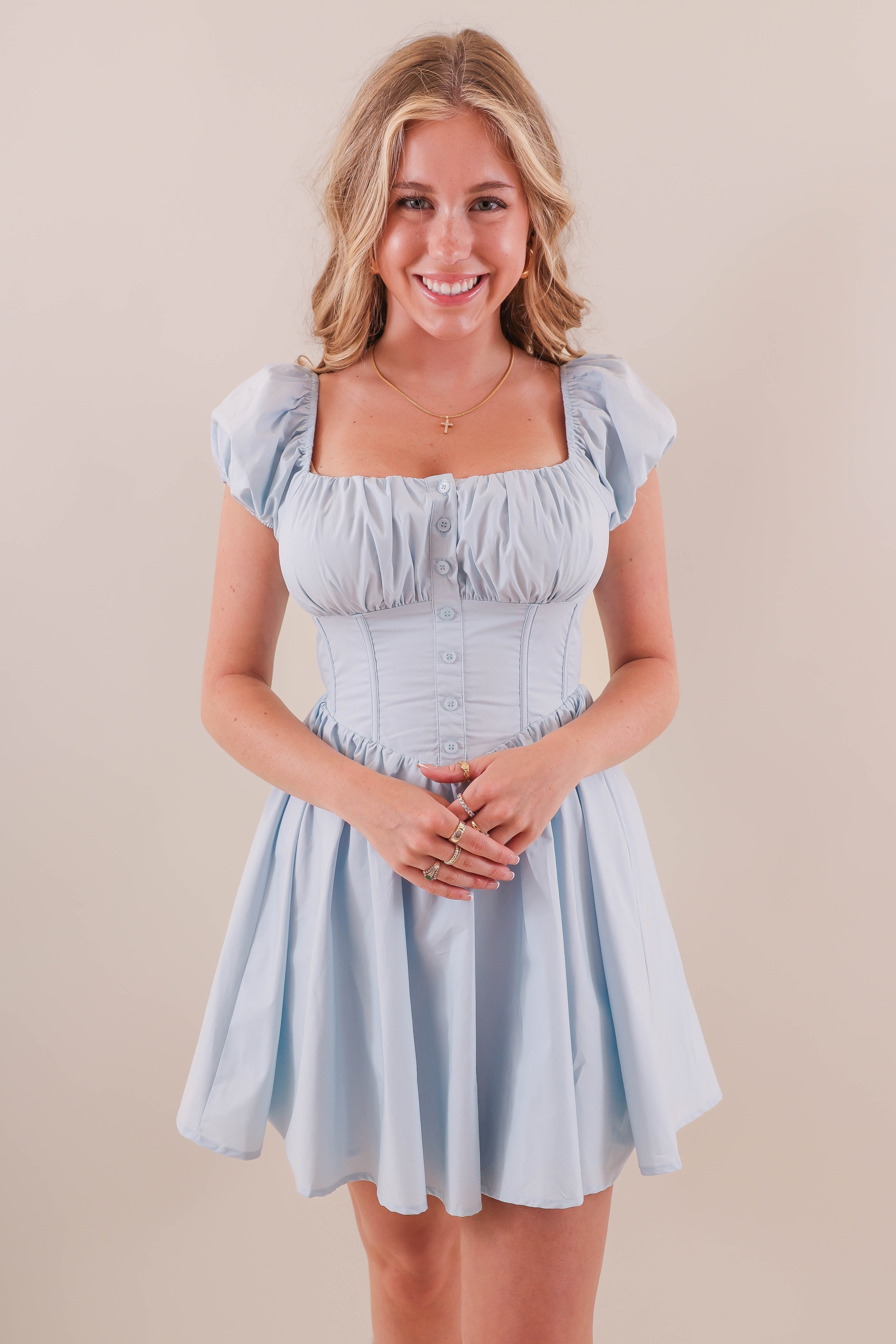 FINAL SALE: You Had My Heart Dress-Baby Blue