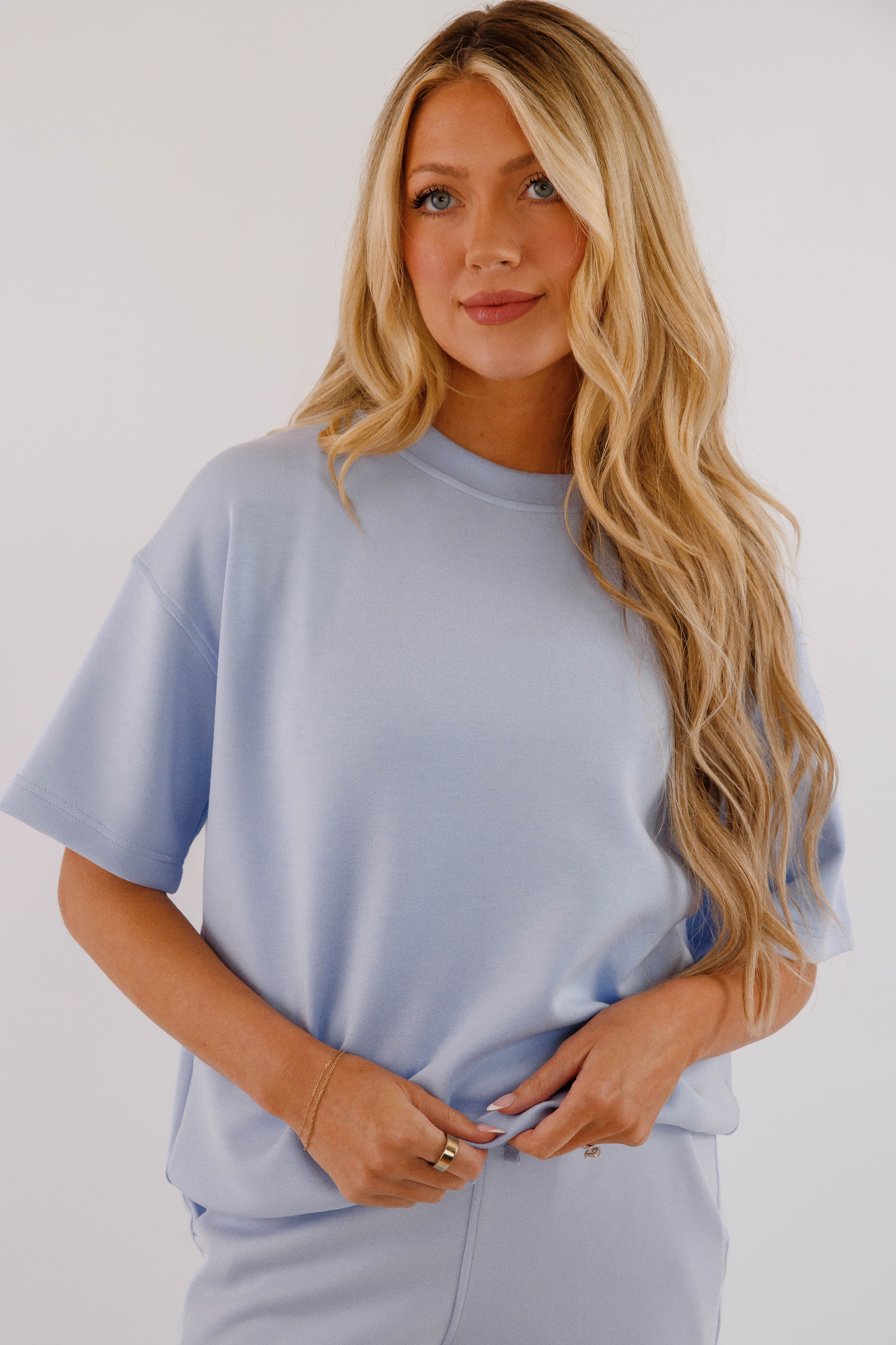 Move Like That Short Sleeve Pullover-Sky Blue