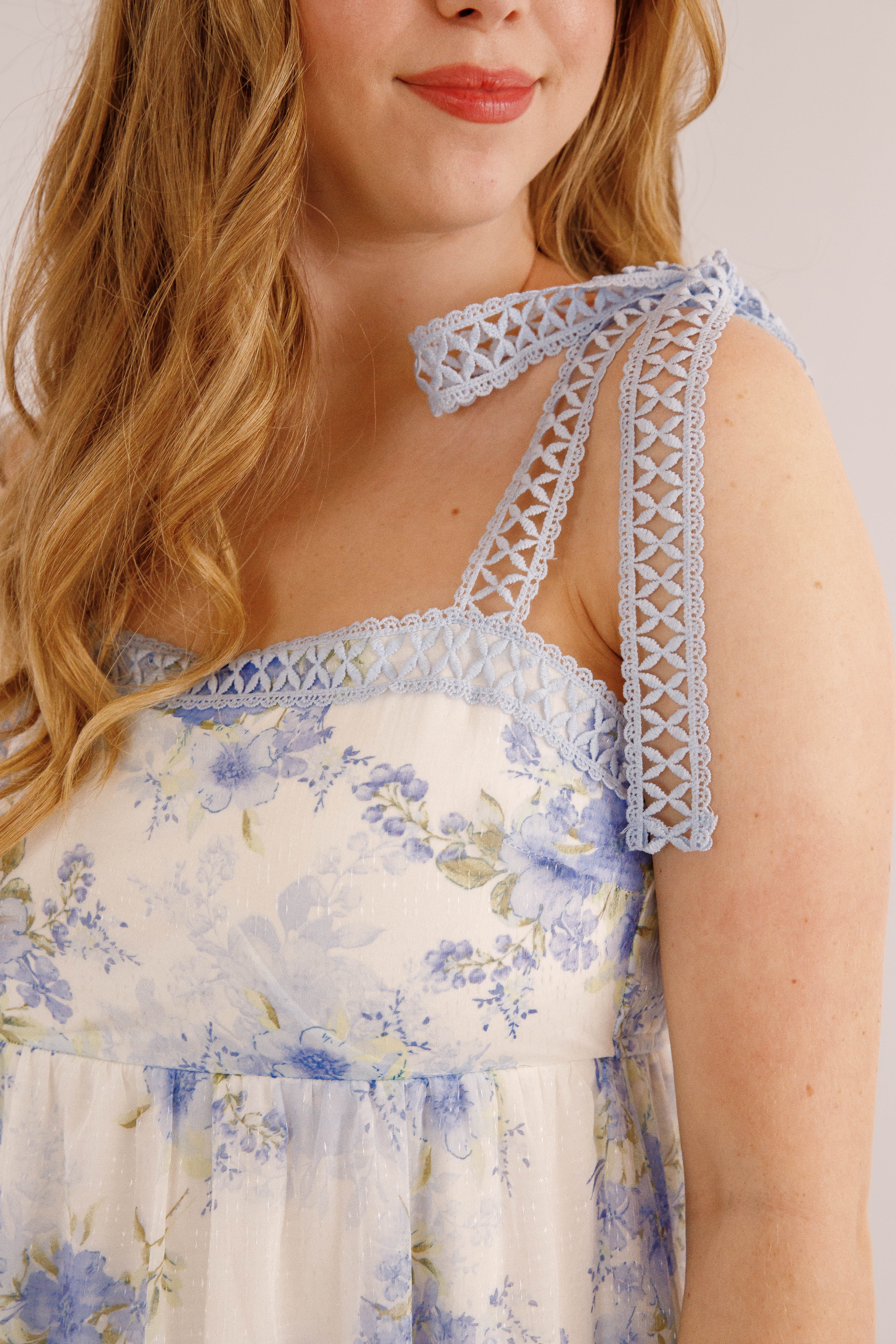 Pinch Me Midi Dress-Blue