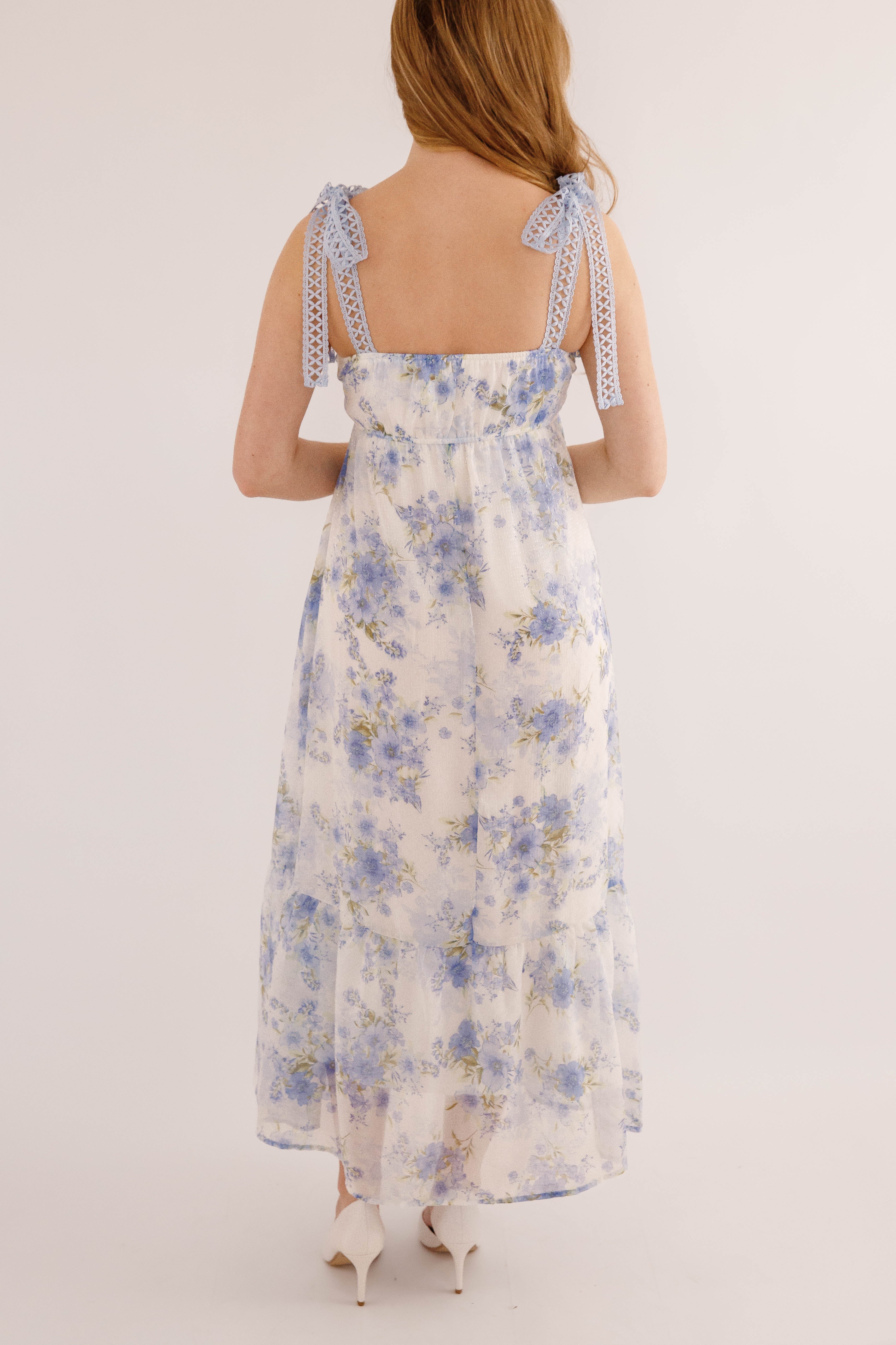 Pinch Me Midi Dress-Blue