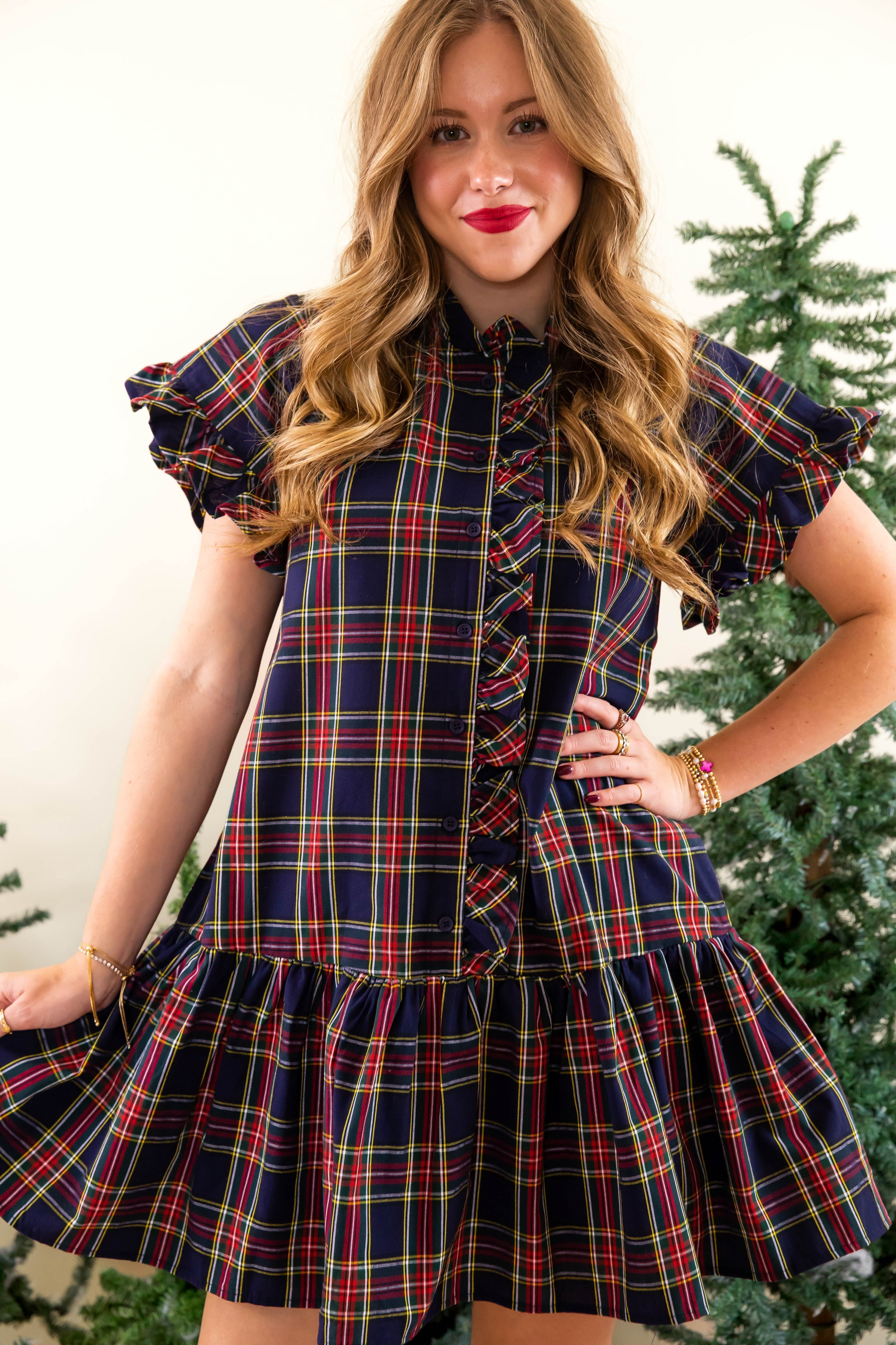 FINAL SALE: Rich In Thought Tartan Dress