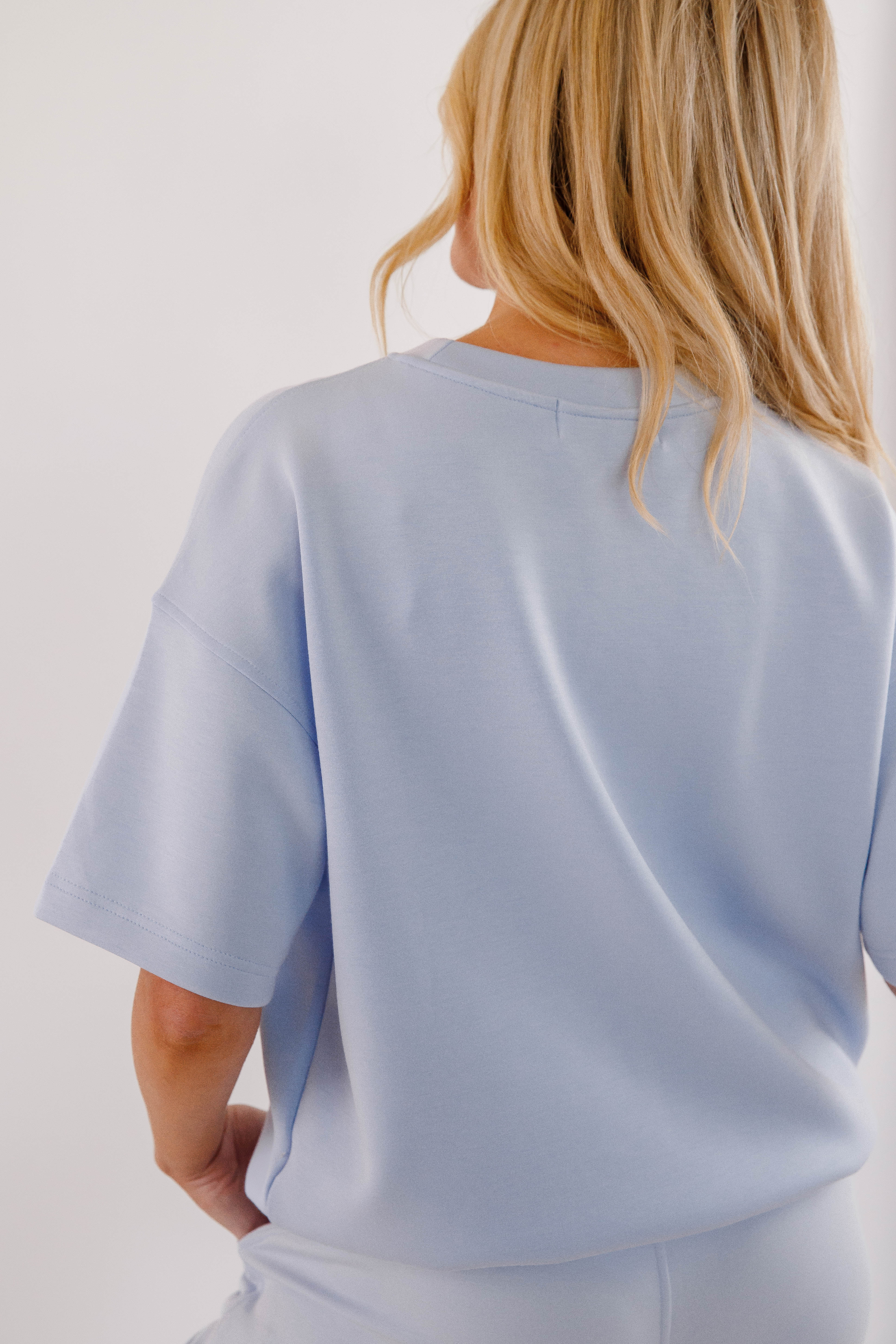 Move Like That Short Sleeve Pullover-Sky Blue