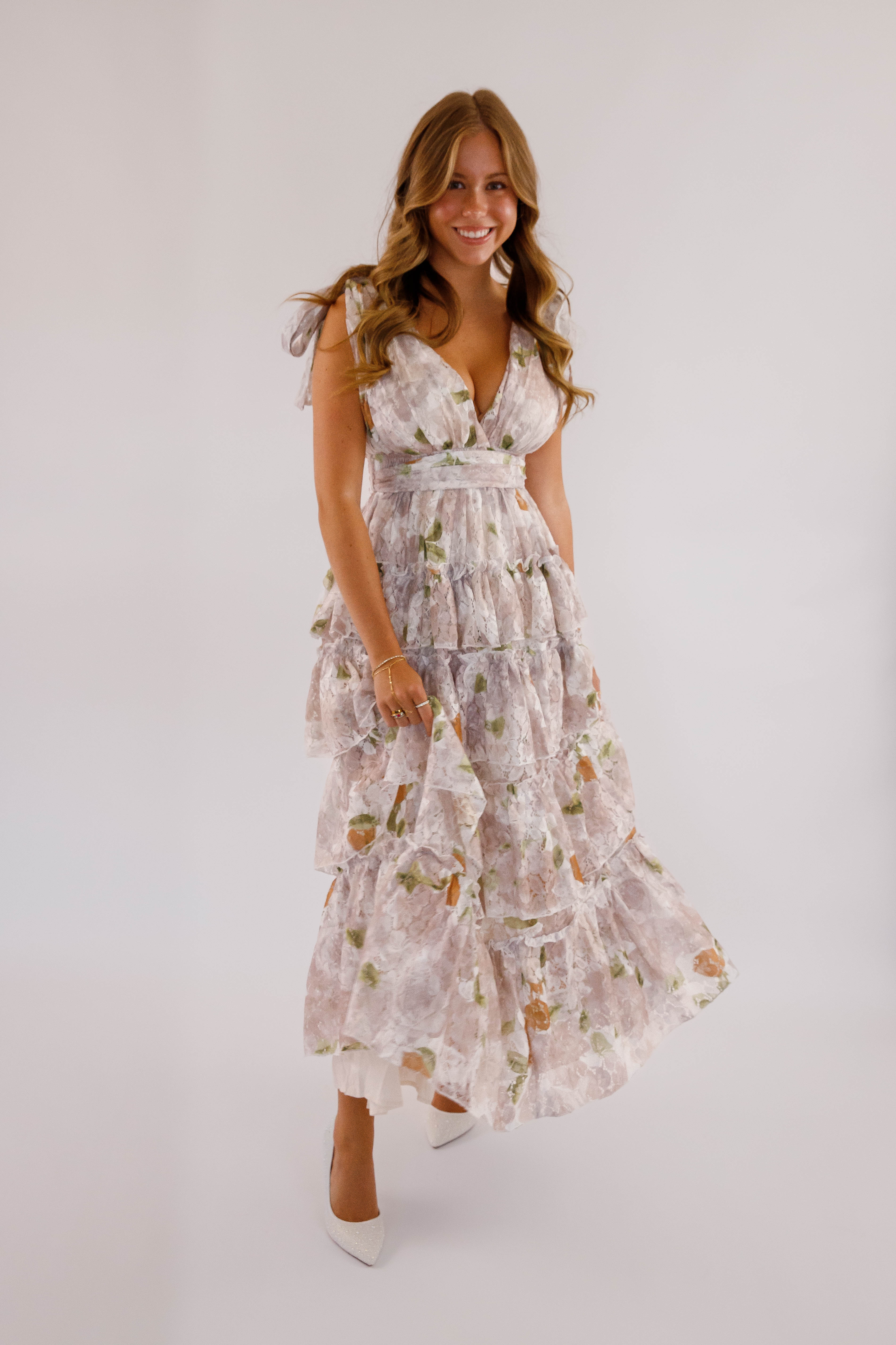 Nature's Charm Maxi Dress-Taupe