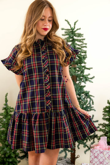 FINAL SALE: Rich In Thought Tartan Dress