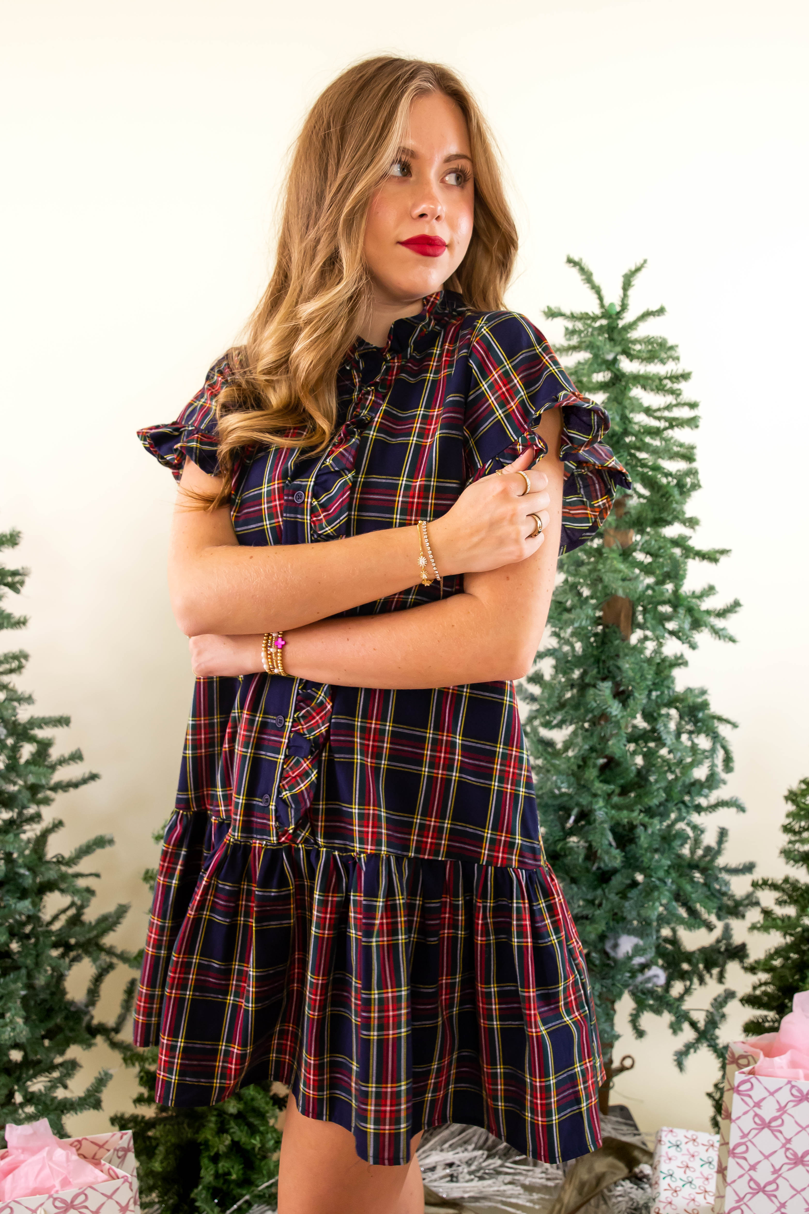 FINAL SALE: Rich In Thought Tartan Dress