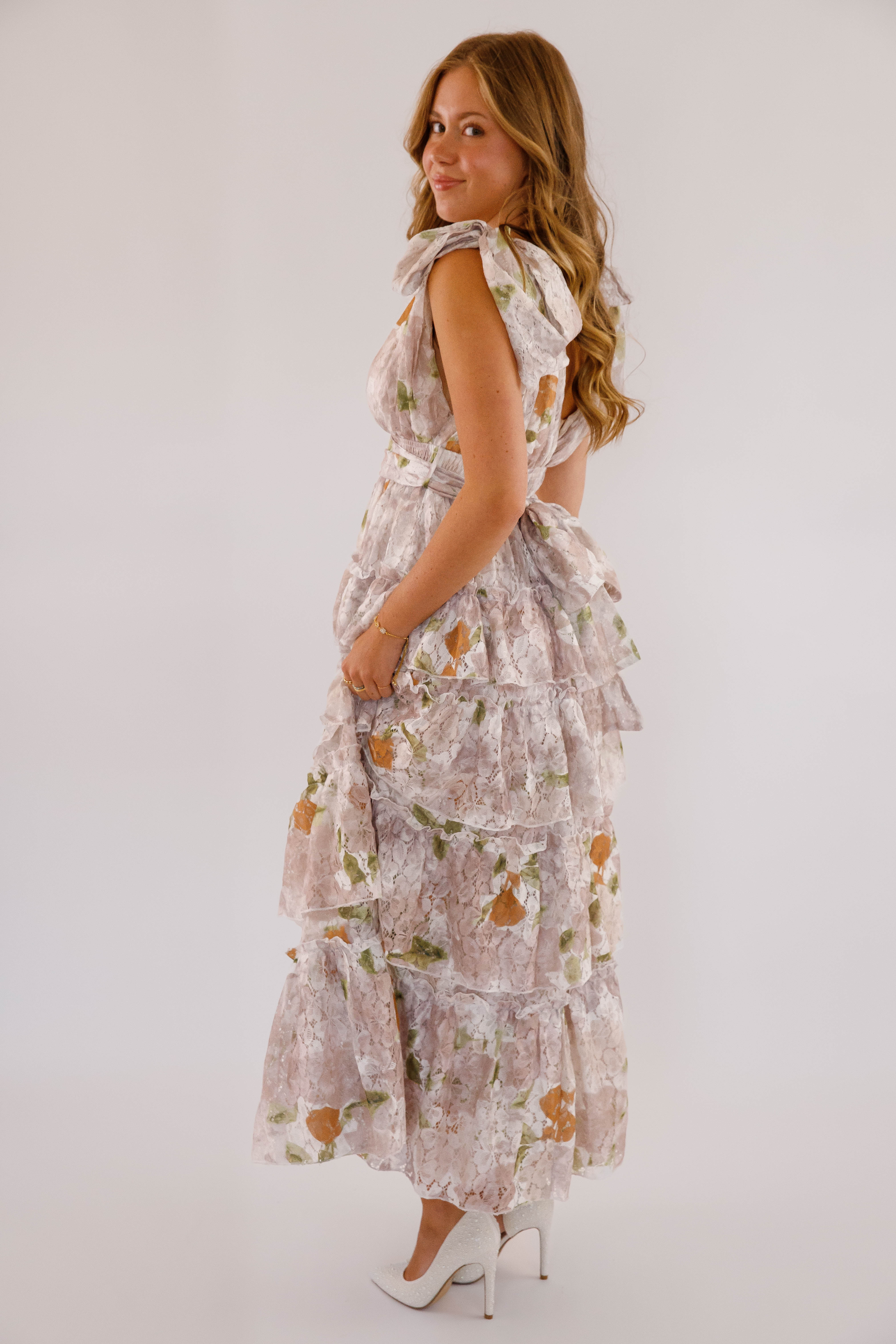 Nature's Charm Maxi Dress-Taupe