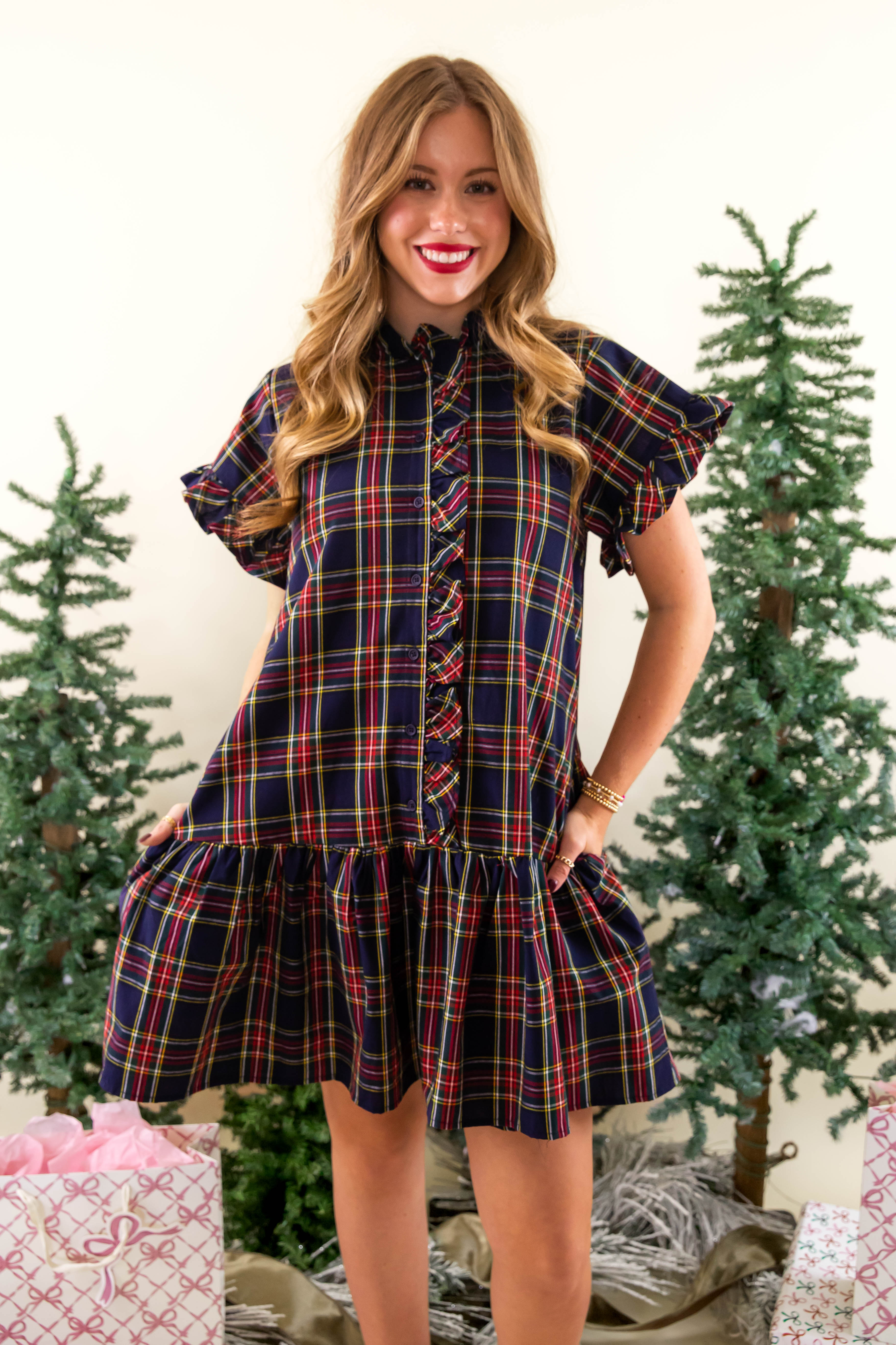 FINAL SALE: Rich In Thought Tartan Dress