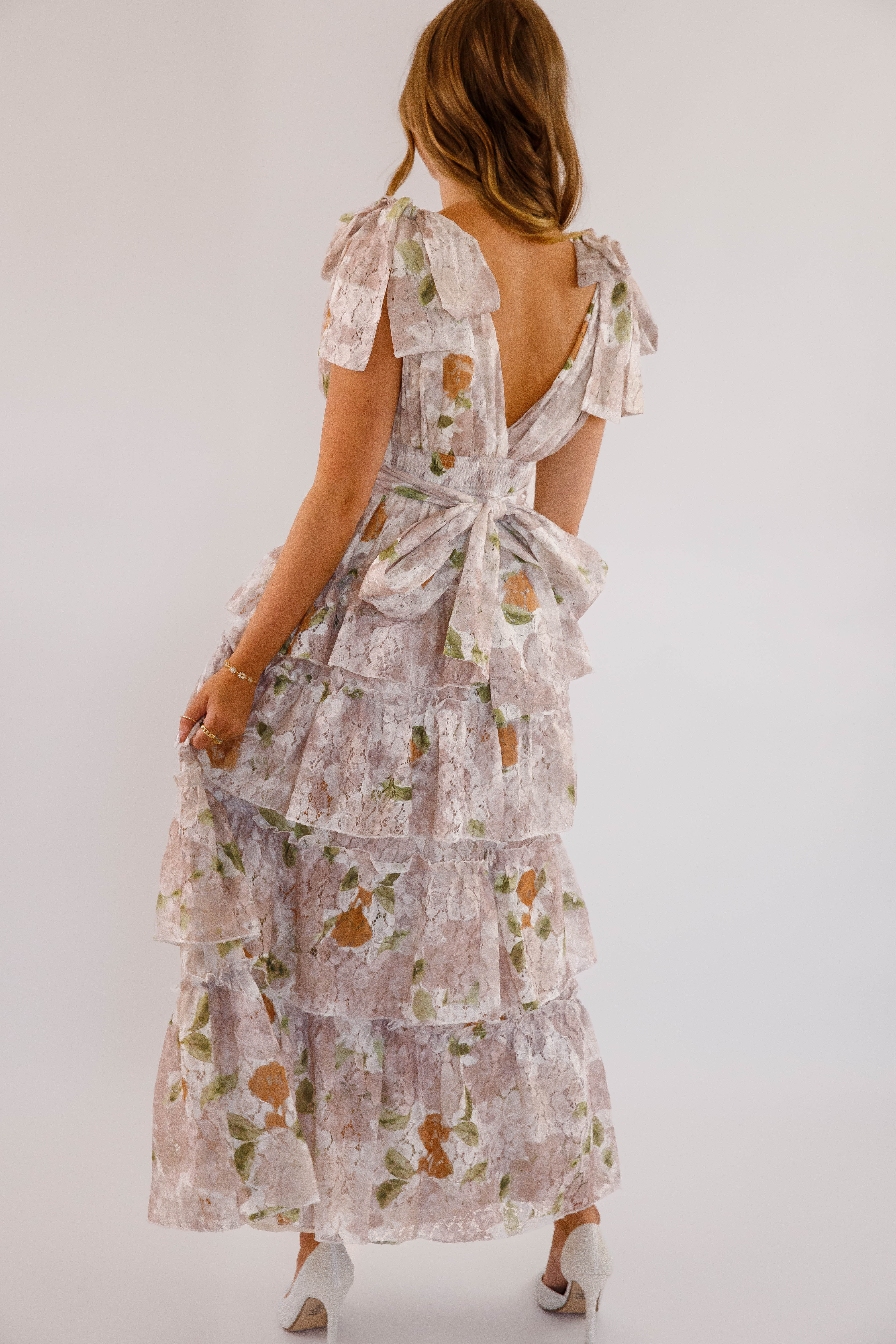 Nature's Charm Maxi Dress-Taupe