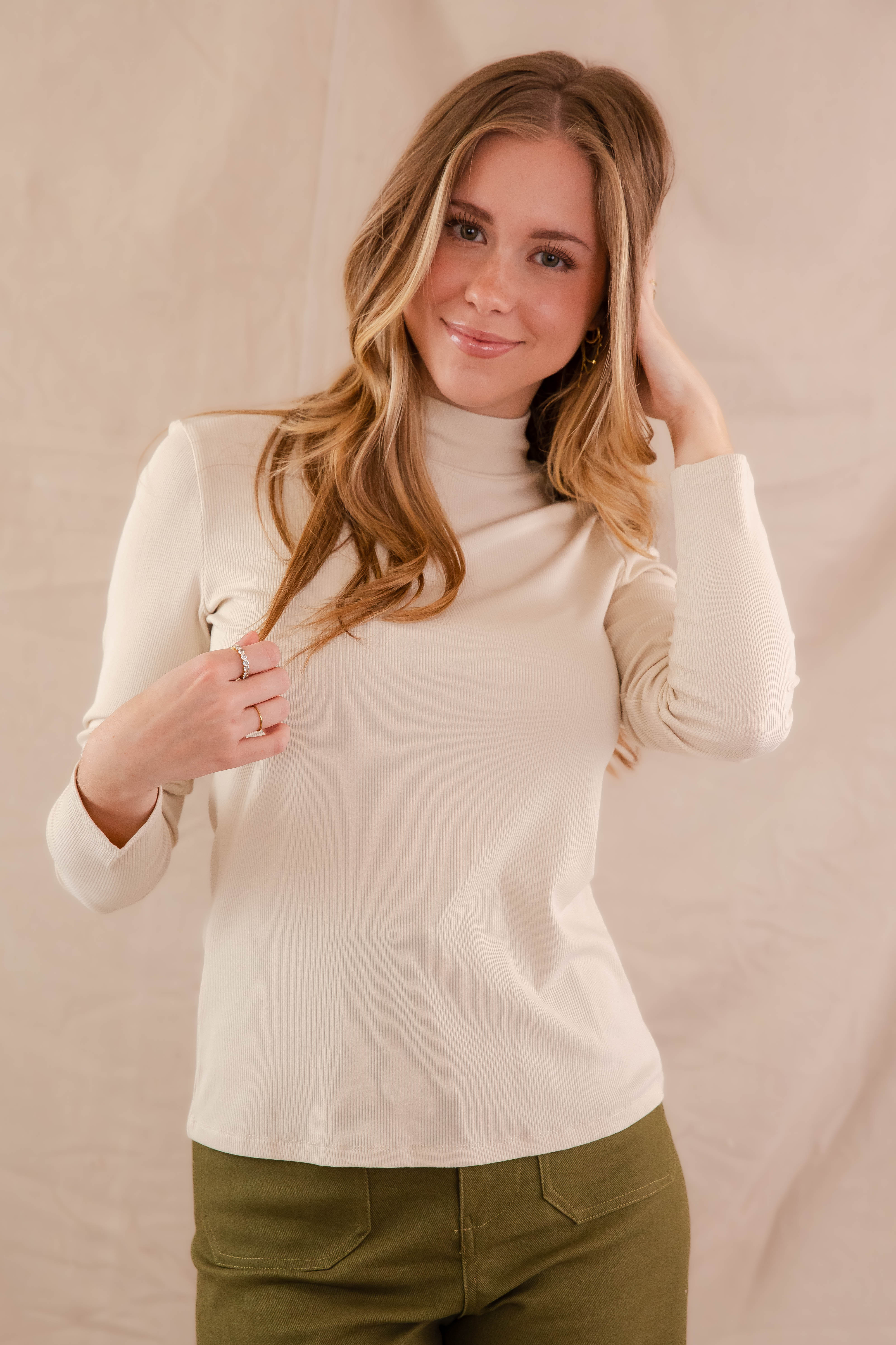 FINAL SALE: There She Goes Again Ribbed Top-Oatmeal