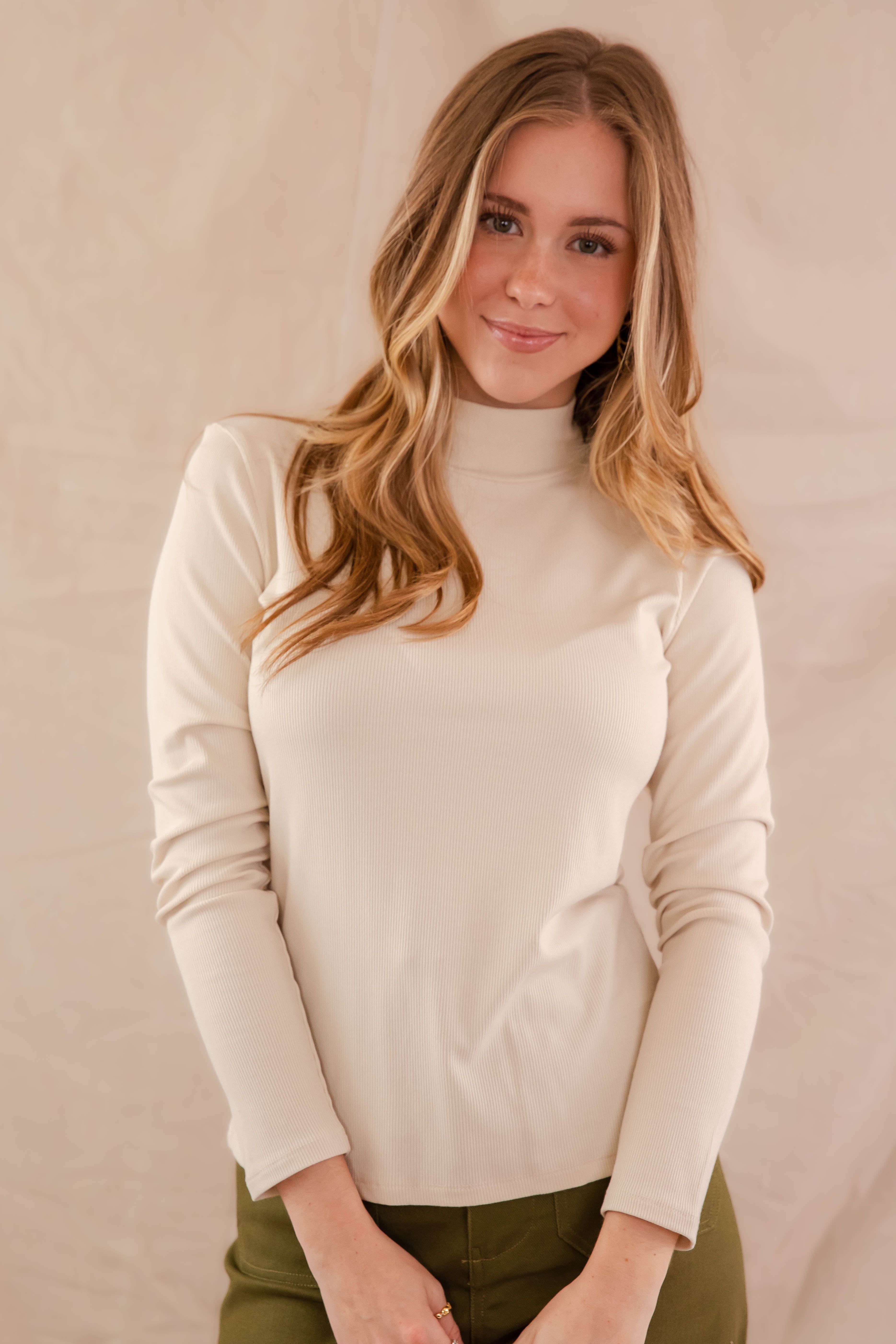FINAL SALE: There She Goes Again Ribbed Top-Oatmeal